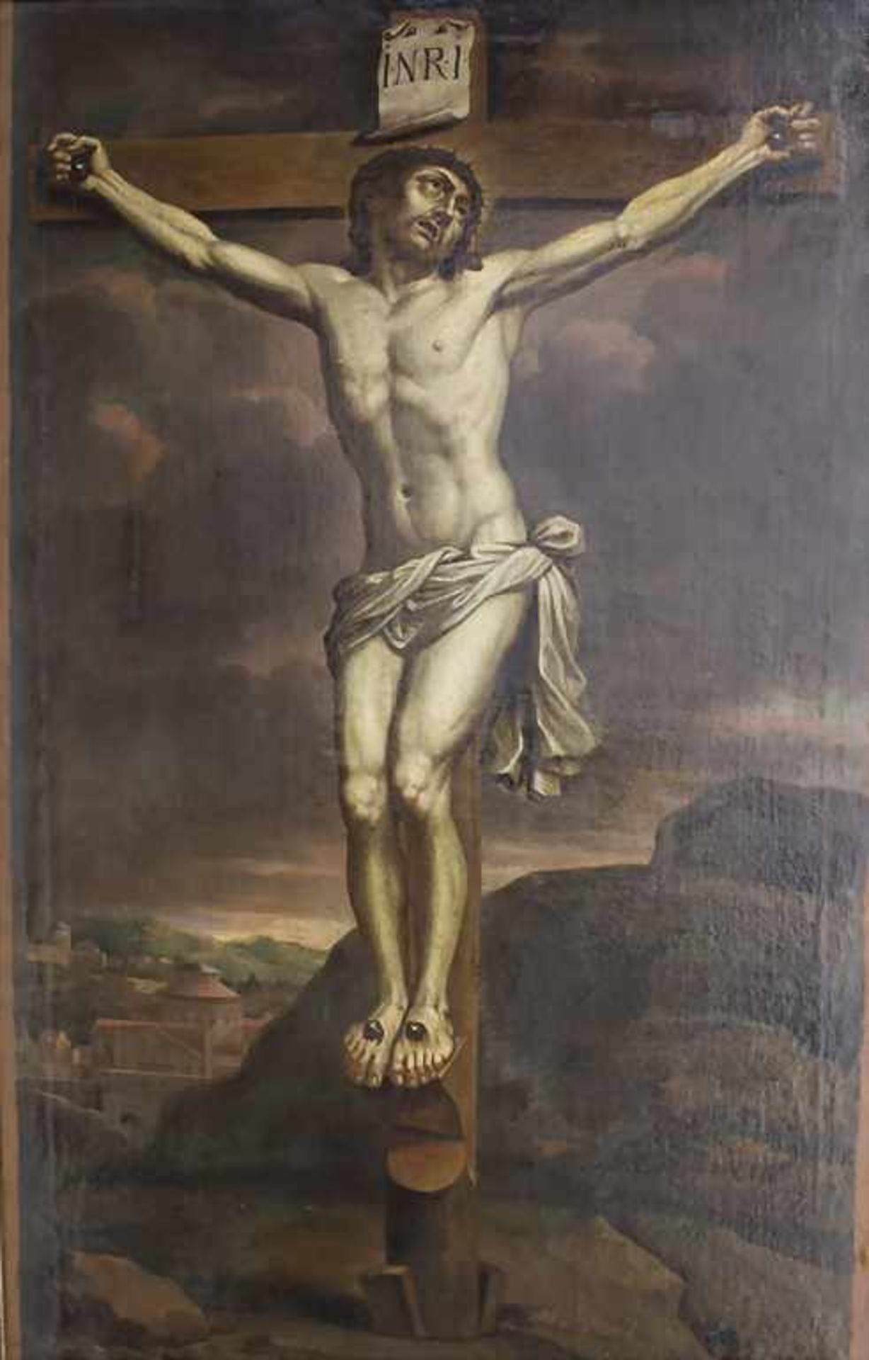 Künstler des 18. Jh., 'Kreuzigungsszene' / 'A crucifixion scene'Technik: Öl auf Leinwand (