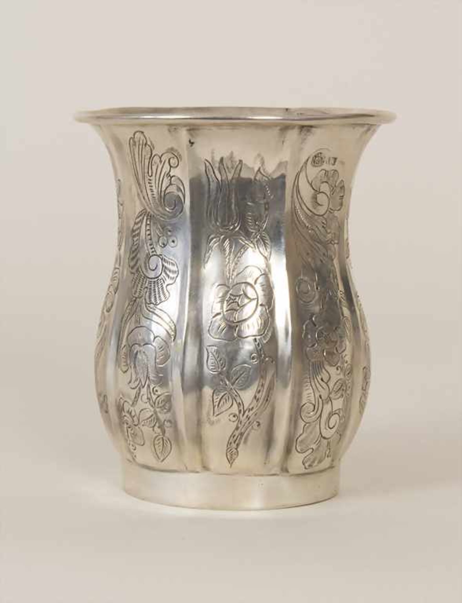 Biedermeier Becher / A Biedermeier silver beaker, Alois Wayand, Wien, 1837Material: Silber 13 Lot, - Image 3 of 7