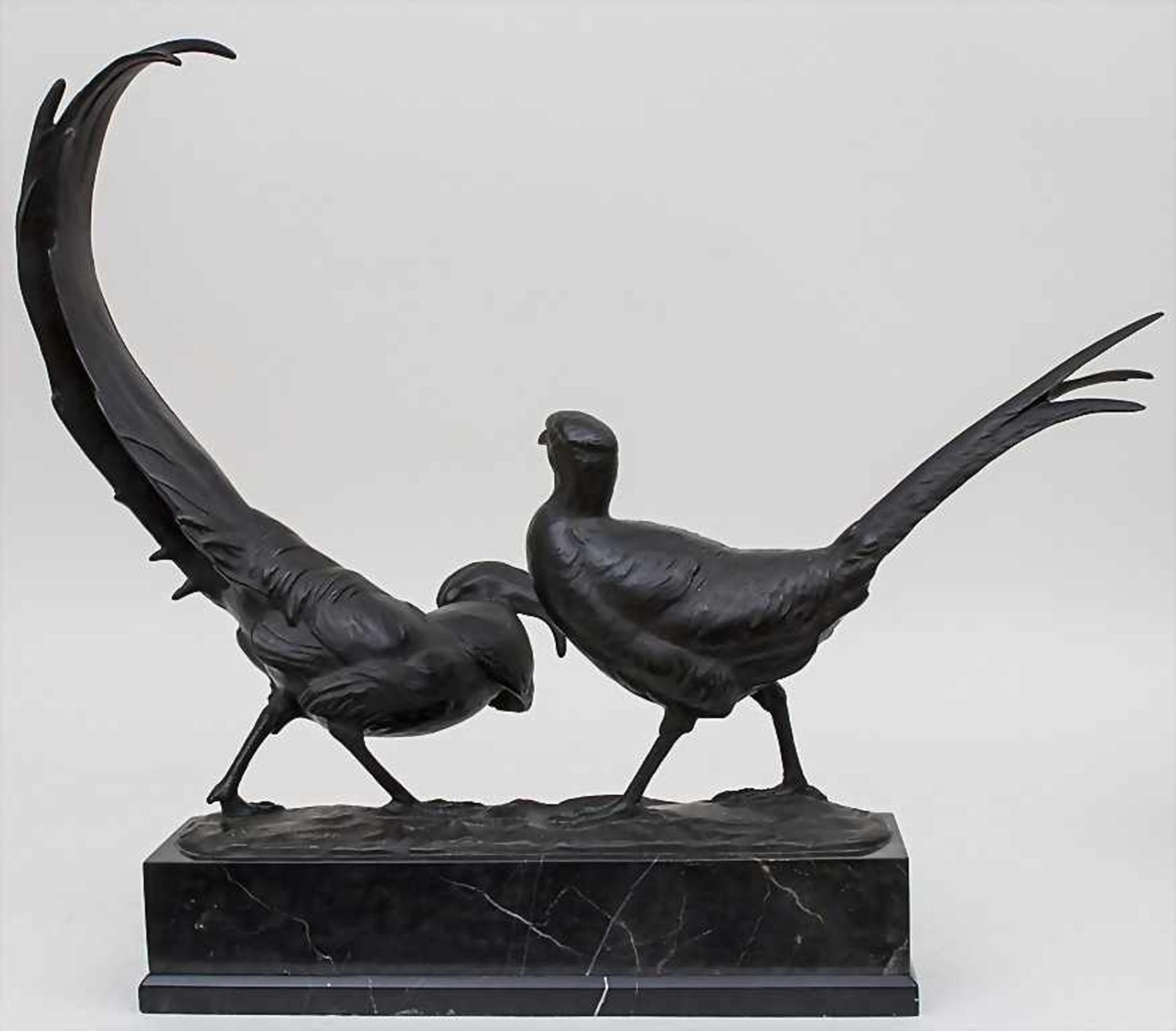 Paar Goldfasanen / A pair of golden pheasant, Anton Büschelberger, 1869-1934Material: Bronze - Image 2 of 3