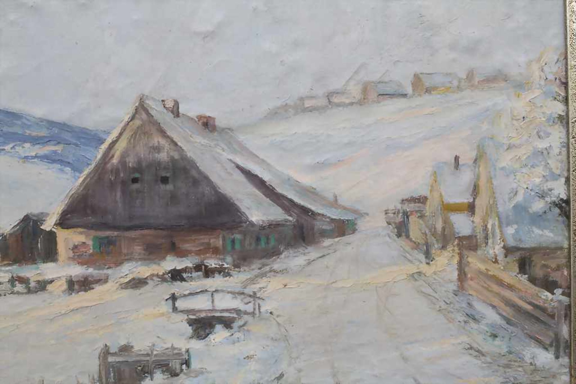 W. Klein (19./20. Jh.), 'Winterlandschaft mit Bauernhäusern' / 'A winter landscape with farmhouses' - Image 4 of 5