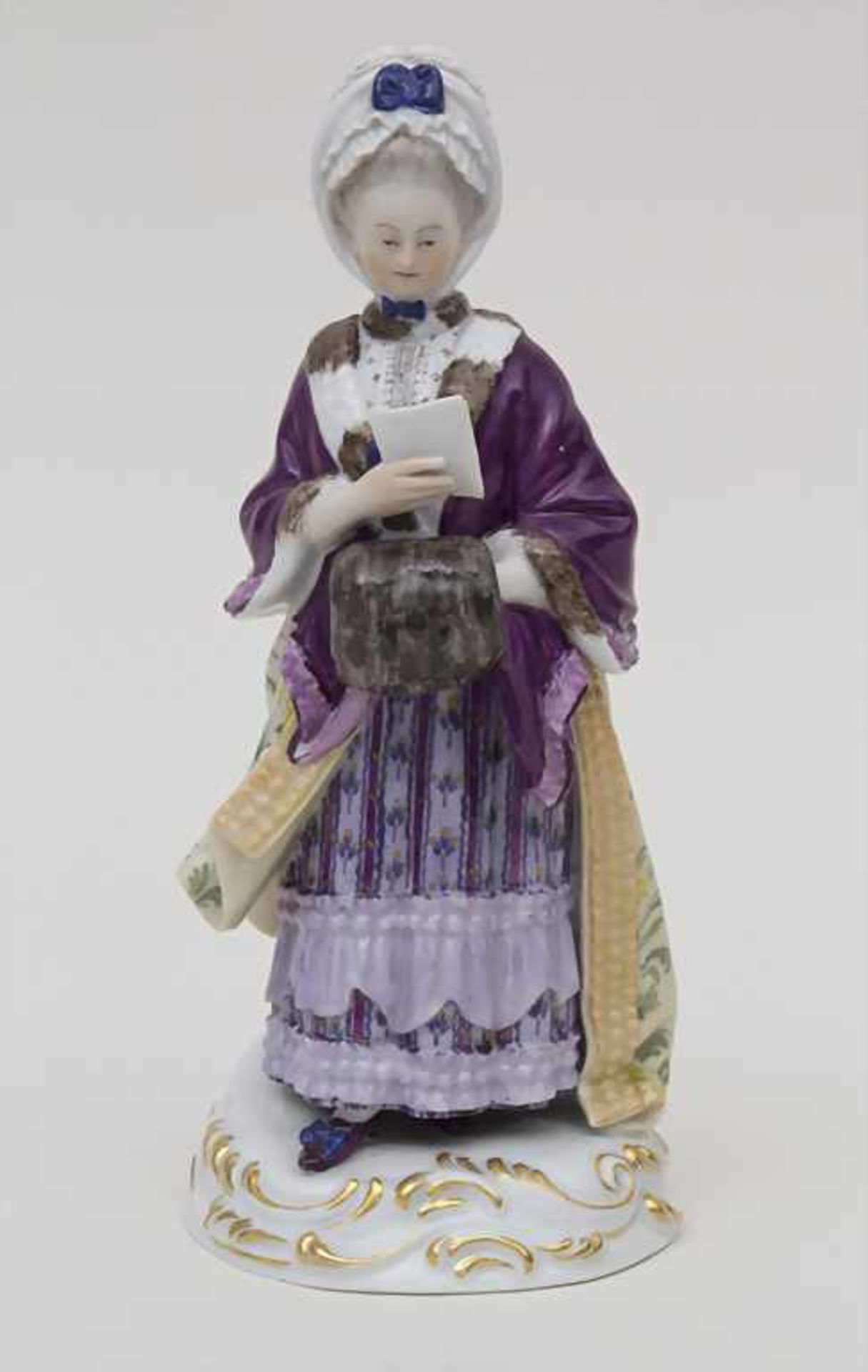 Dame mit Muff und Brief / A lady with a muff holding a letter, Meissen, um 1880Material: