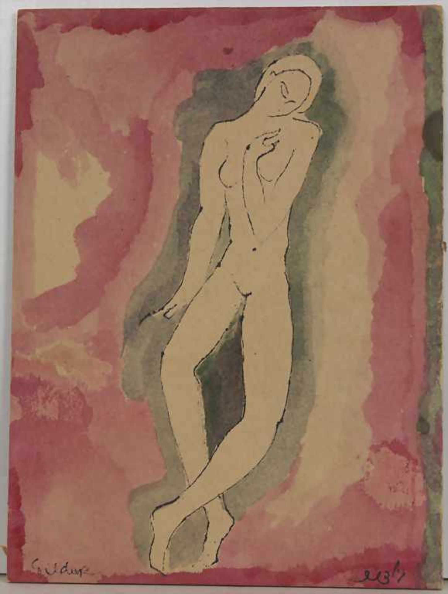 Jacob Gildor (*1948), 'Weiblicher Akt' / 'A female nude'Technik: Tusche / Aquarell auf Karton, - Image 2 of 5