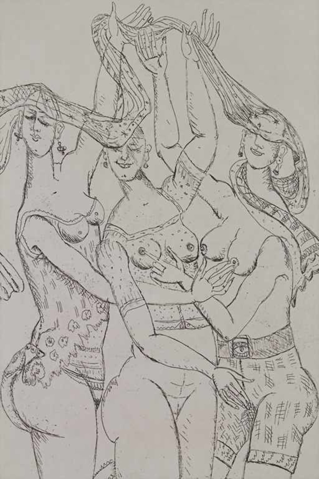 Bele Bachem (1916-2005), '3 Tänzerinnen' / '3 female dancers'Technik: Radierung auf Velin ( - Bild 3 aus 3