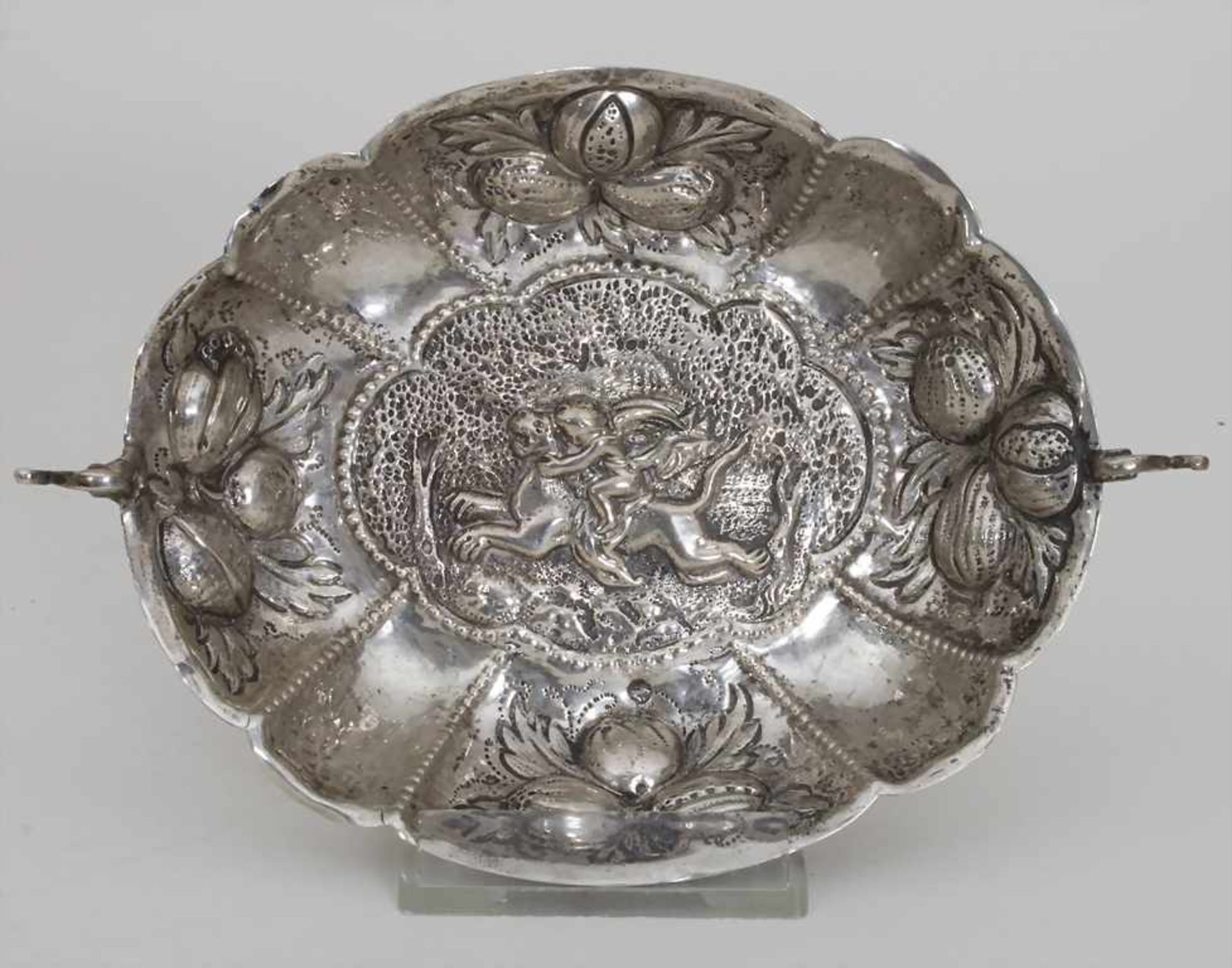 Etrog Schale / An Etrog bowl, Nürnberg, 18. Jh.Material: Silber 13 Lot,Punzierung: Beschaumarke,