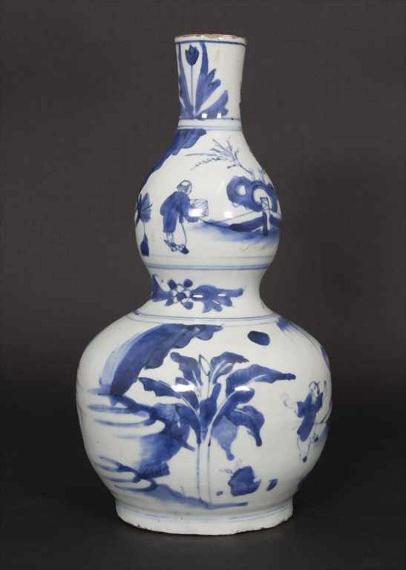 Kalebassenvase / A calabash vase, China, wohl 17. Jh.Material: Porzellan, blaue Unterglasurmalerei, - Bild 10 aus 17