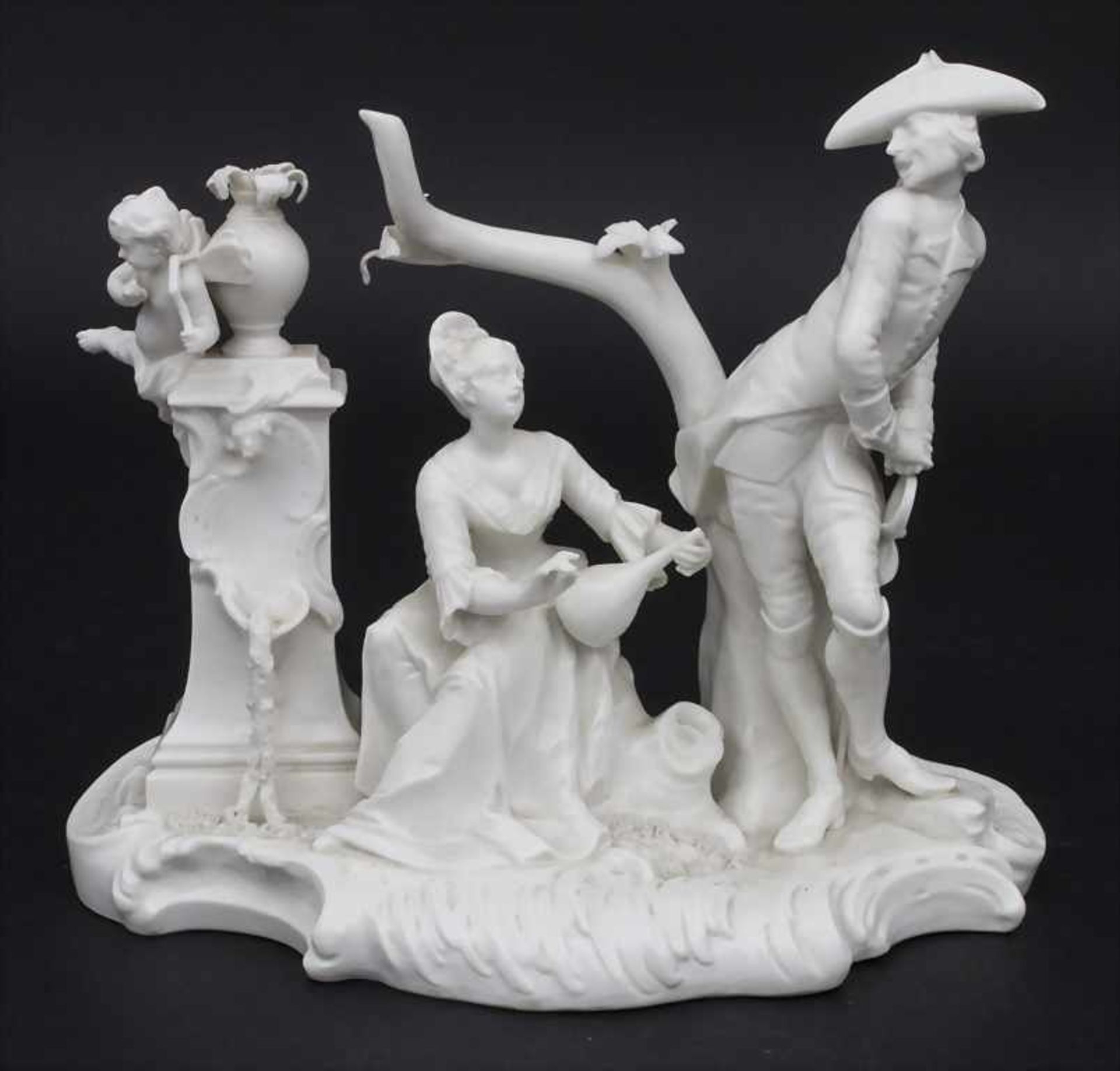 Figurengruppe einer galanten Szene / A figural group of a courting scene, Nymphenburg, 19. Jh.