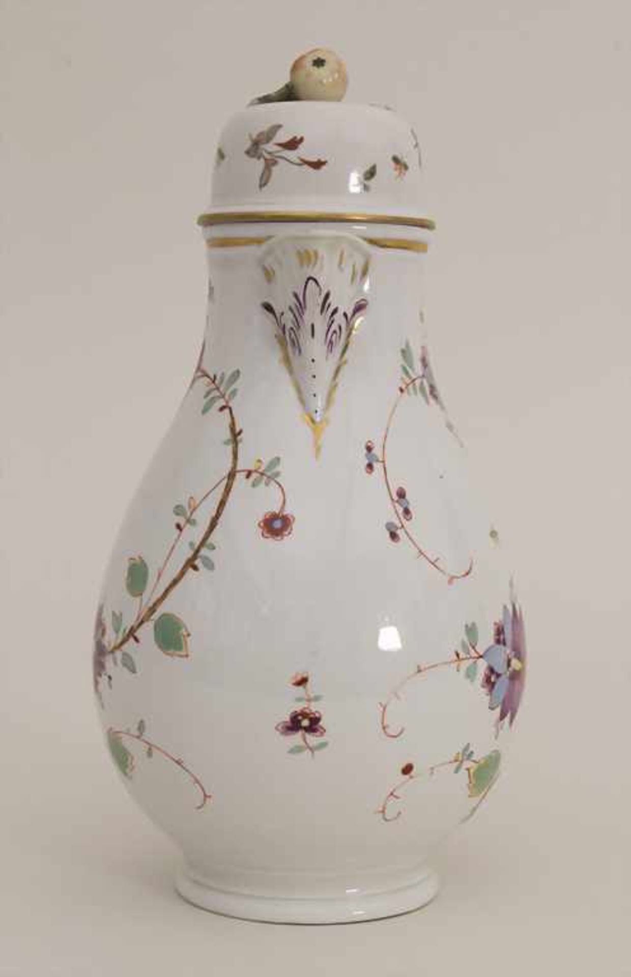 Kanne / A pot, Frankenthal, um 1755Material: Porzellan, polychrom bemalt, glasiert,Marke: - Bild 2 aus 10