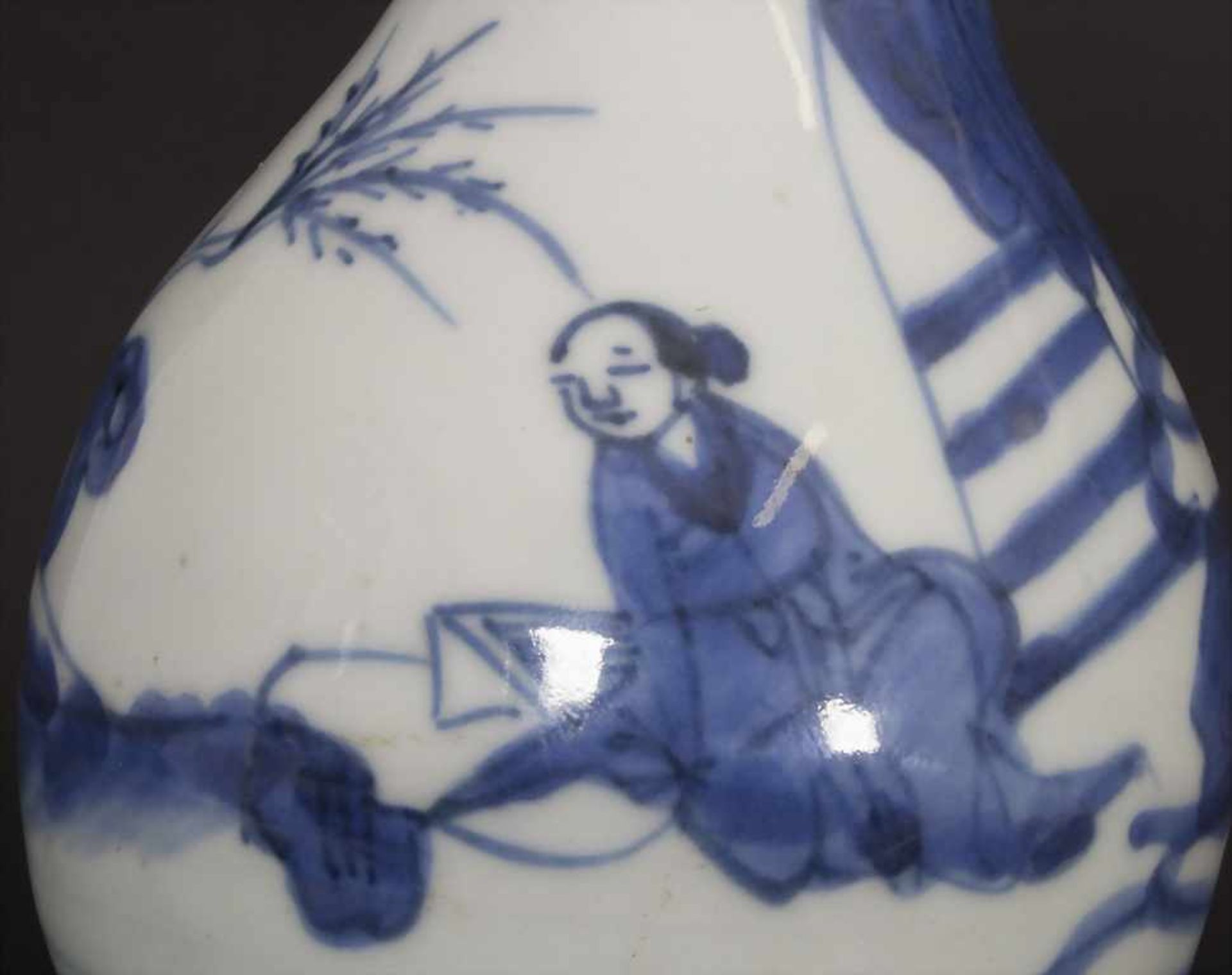 Kalebassenvase / A calabash vase, China, wohl 17. Jh.Material: Porzellan, blaue Unterglasurmalerei, - Bild 4 aus 17