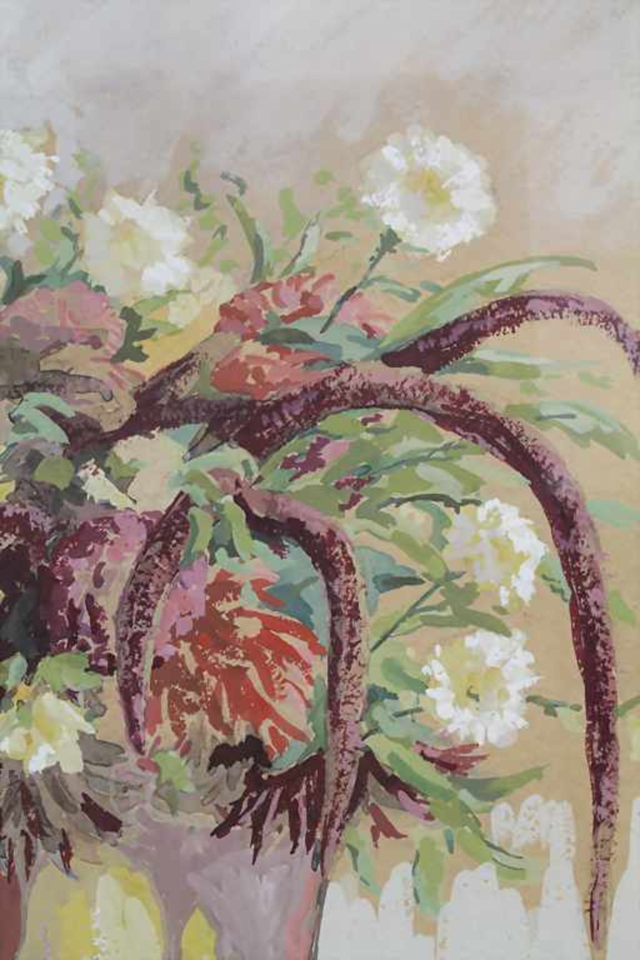 Karl Abt (1899-1985), 'Blumenstrauß in Vase' / 'A flower bouquet'Technik: Gouache auf Papier, - Image 3 of 5