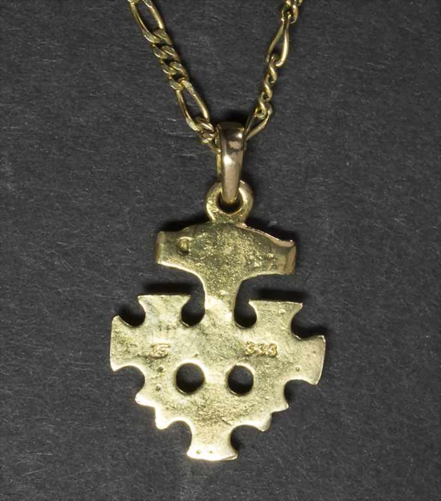 Goldkette mit Kreuzanhänger / A necklace in gold with cross pendantMaterial: Gelbgold 8 Kt. 333/000, - Image 2 of 3