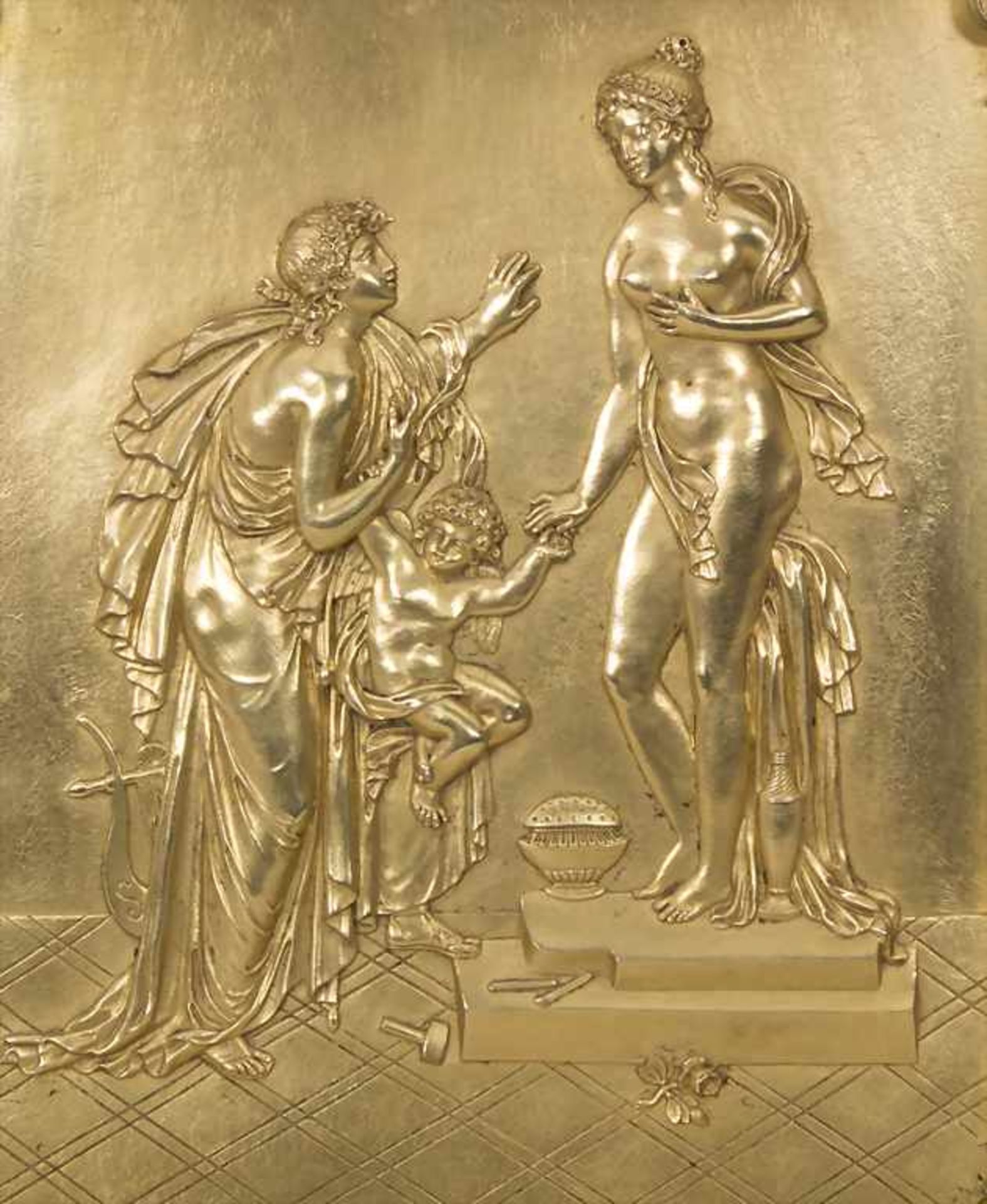 Empire Pendule 'Die Künste' / An Empire clock 'The fine arts', Paris, um 1800Gehäuse: Bronze, - Image 8 of 11