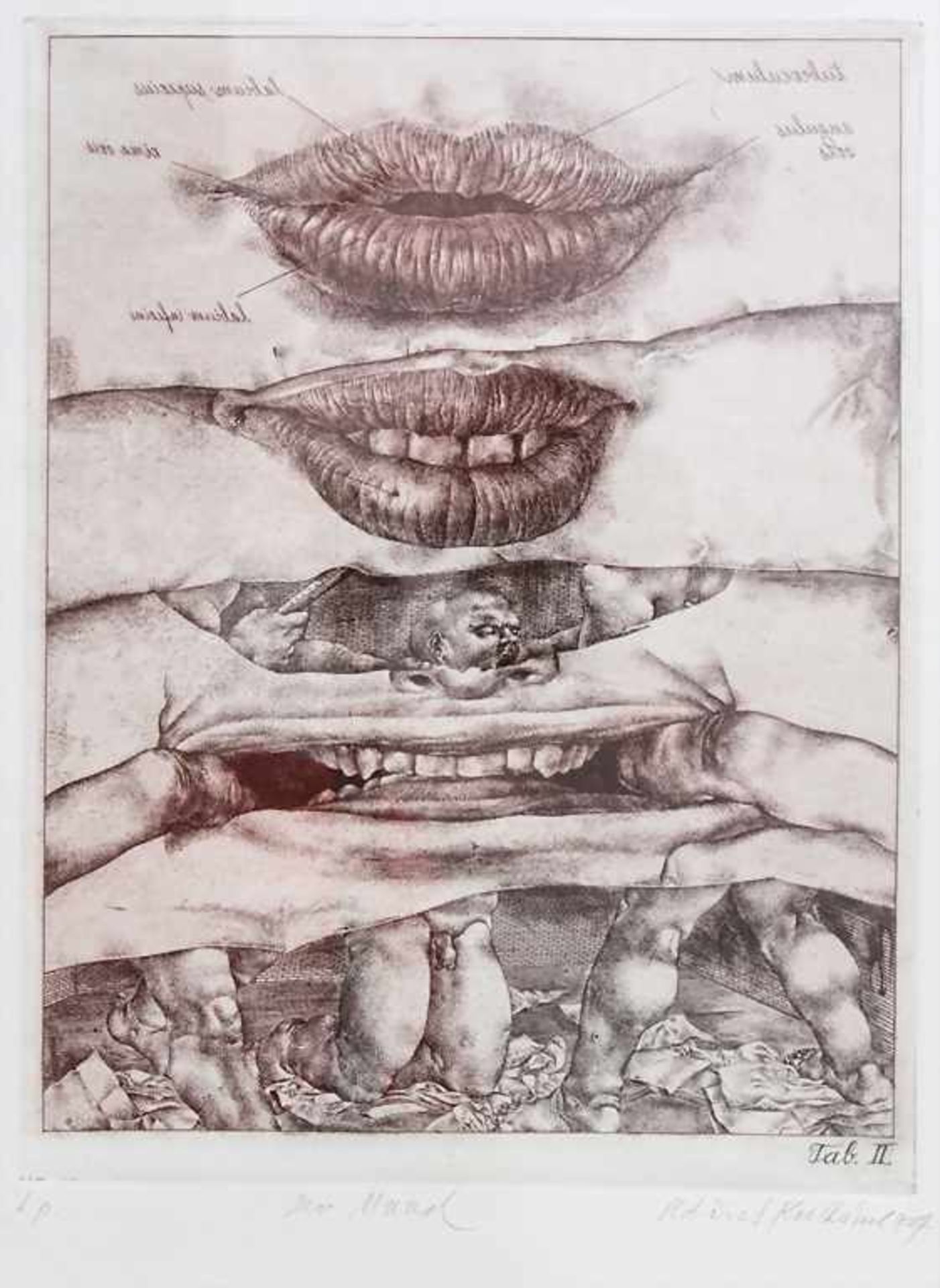 Oldrich Kulhanek (1940-2013), 'Der Mund' / 'The mouth'Technik: Radierung auf Papier, gerahmt, hinter