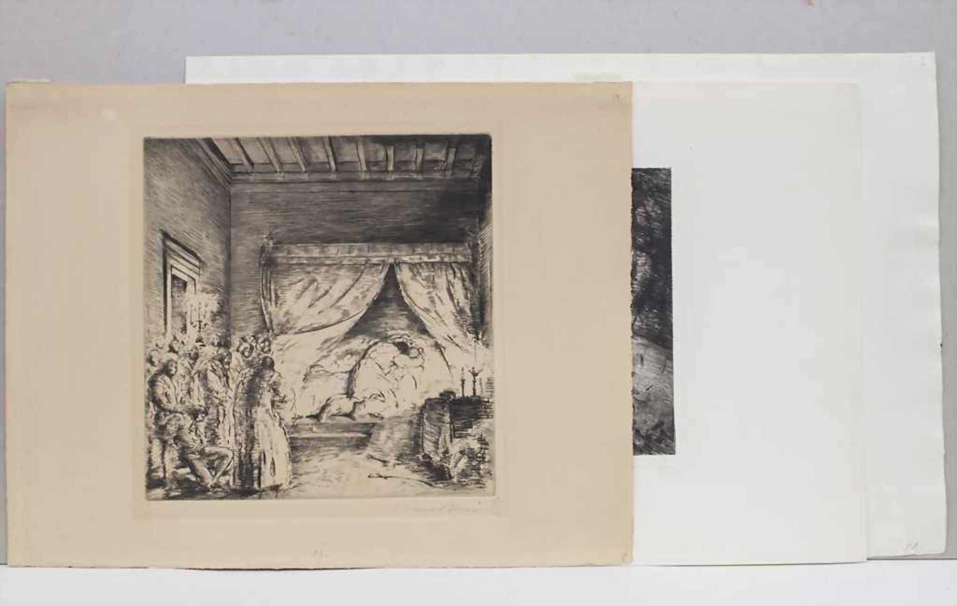 Hans Meid (1883-1957), 3 Radierungen / 3 etchings'Die Ehebrecherin', 'Liebespaar am Fluss', und ' - Bild 3 aus 11