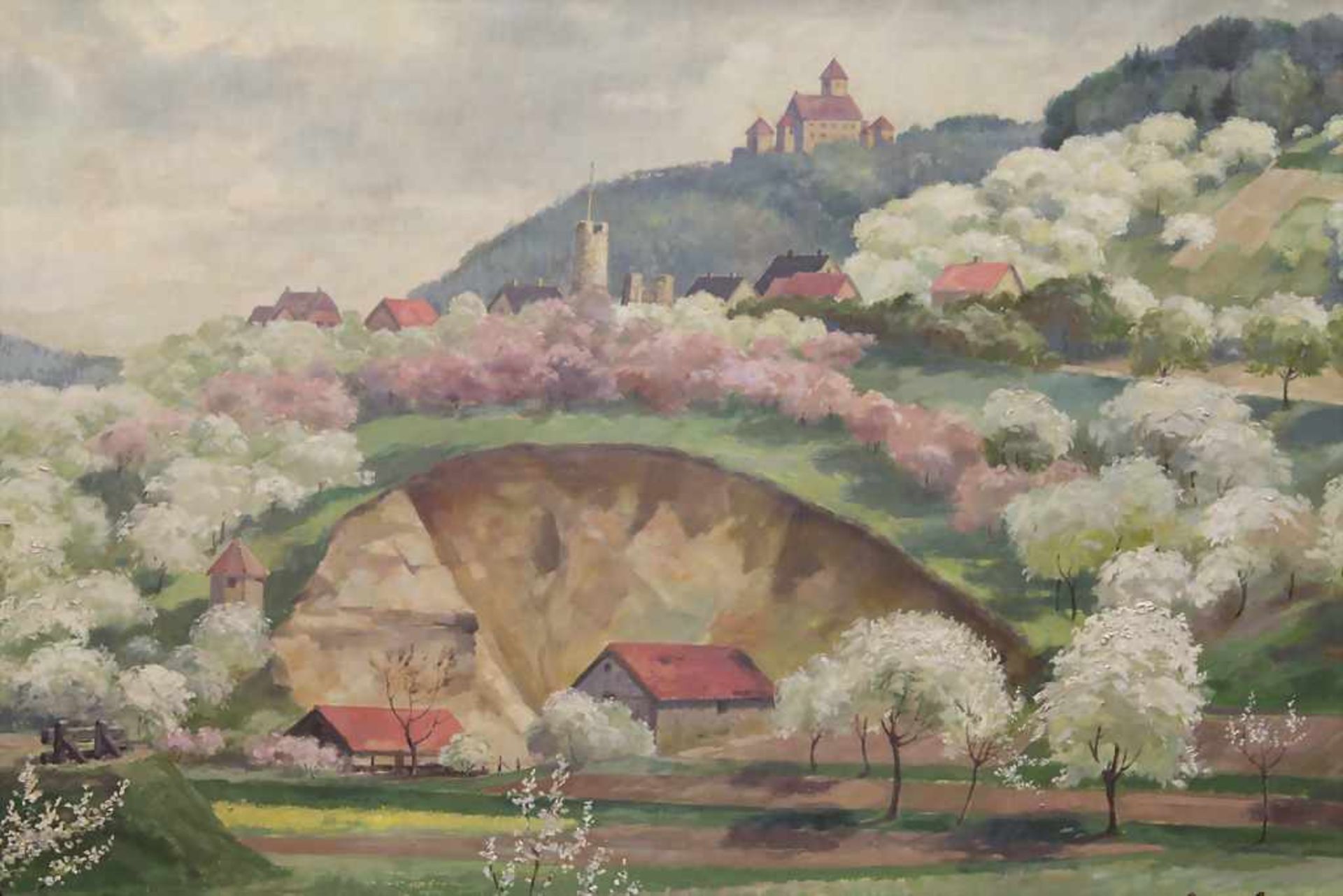 Anton Hanslik (19./20. Jh.), 'Weinheim mit Wachenburg und Windeck'Technik: Öl auf Leinwand, gerahmt, - Image 2 of 7