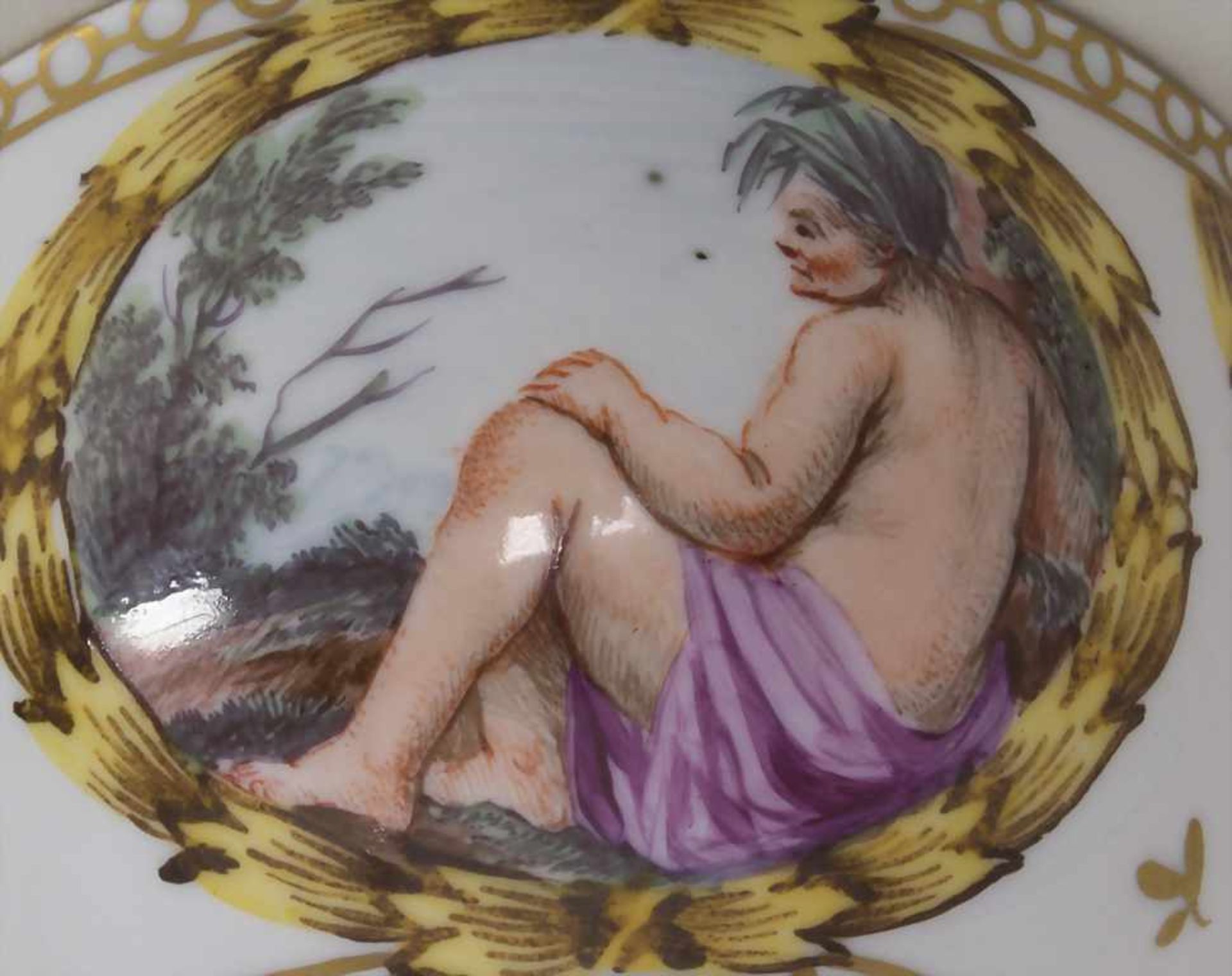 Tasse und Untertasse / A cup and saucer, Frankenthal, 1779Material: Porzellan, polychrom bemalt, - Bild 3 aus 7