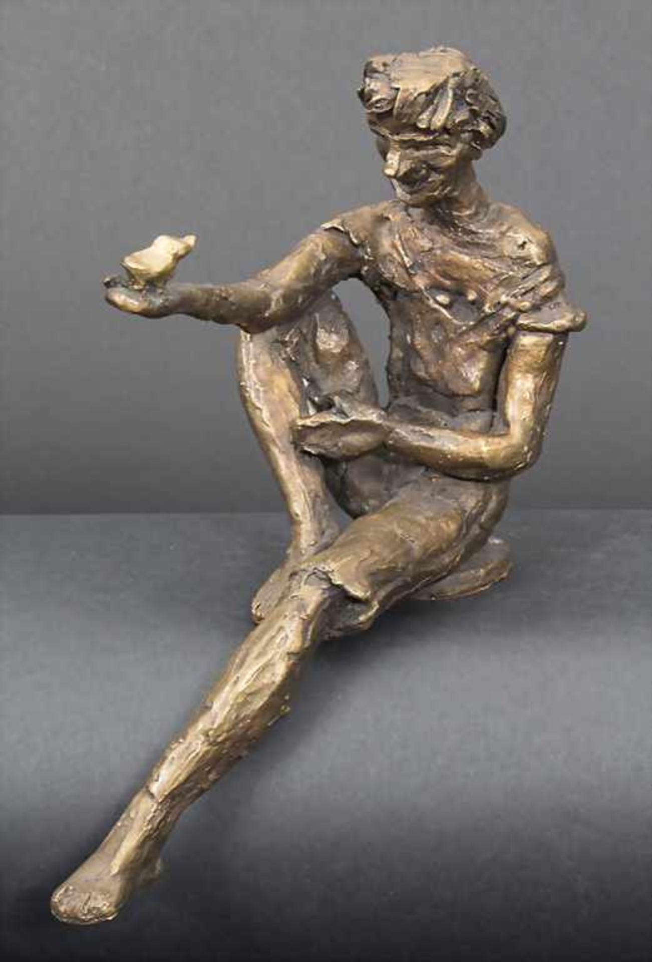 Hardy Schneider-Sato (1919-2002), 'Junge mit Vogel' / 'A boy with a bird'Technik: Bronze, patiniert,
