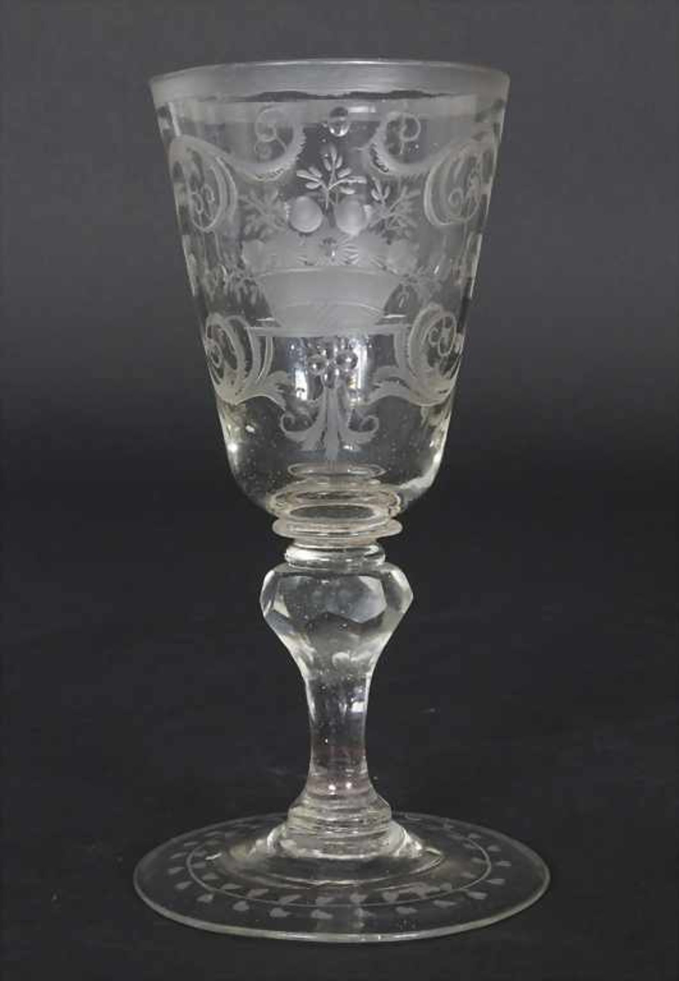 Barock Kelchglas / A Baroque glass goblet, Schlesien, um 1750Material: farbloses geschliffenes - Image 3 of 7