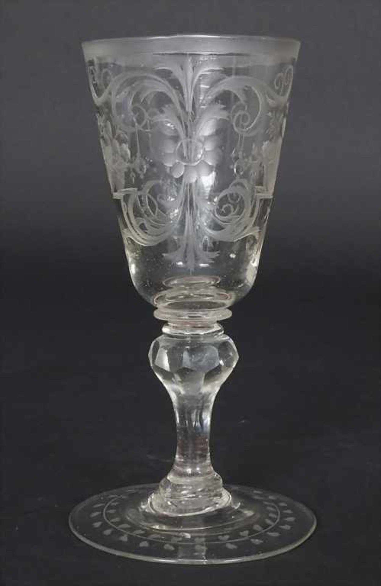 Barock Kelchglas / A Baroque glass goblet, Schlesien, um 1750Material: farbloses geschliffenes - Image 2 of 7