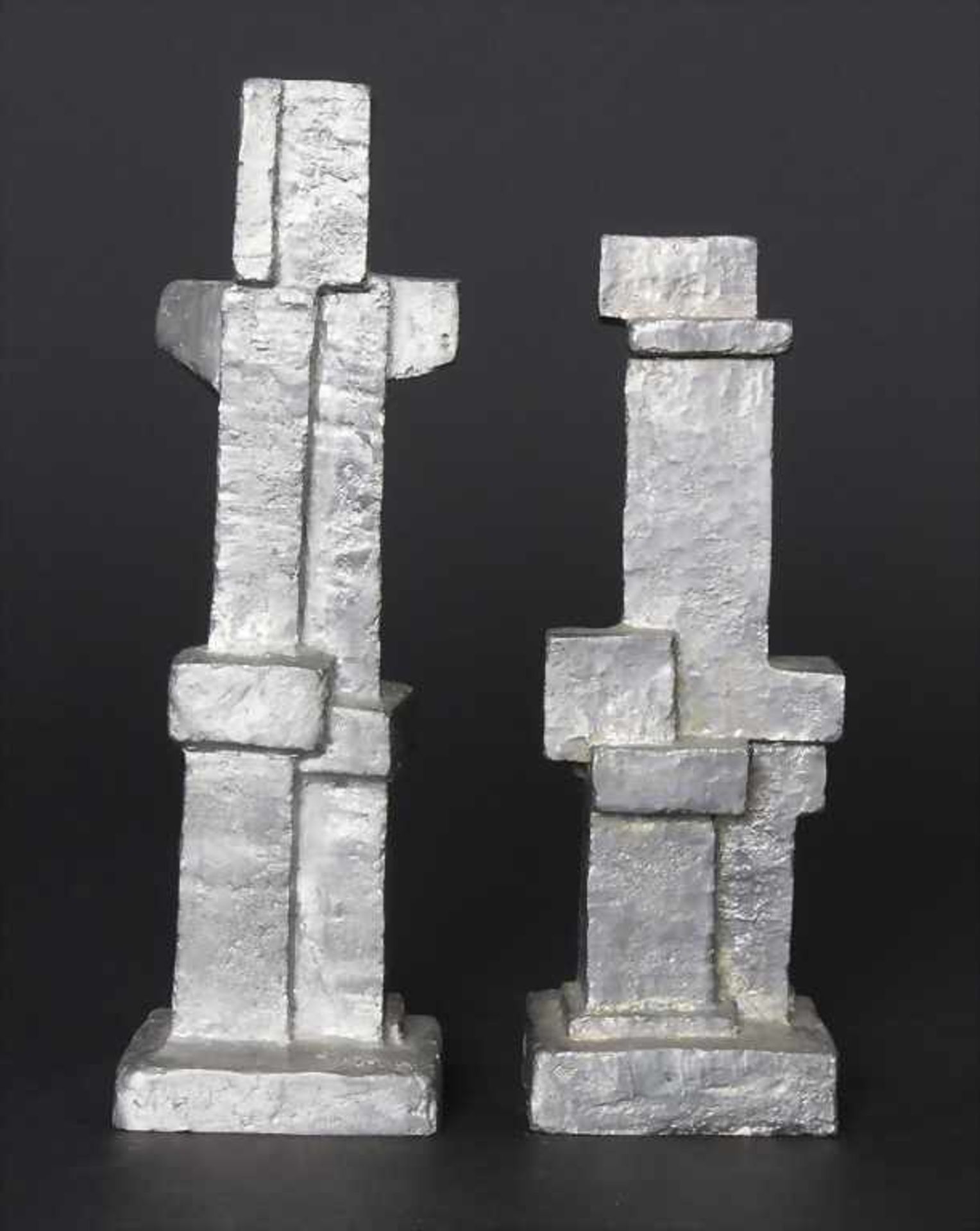 Monogrammist 'HE' (20. Jh.), Paar abstrakte Figuren 'Liebespaar' / A pair of abstract figures ' - Image 3 of 6