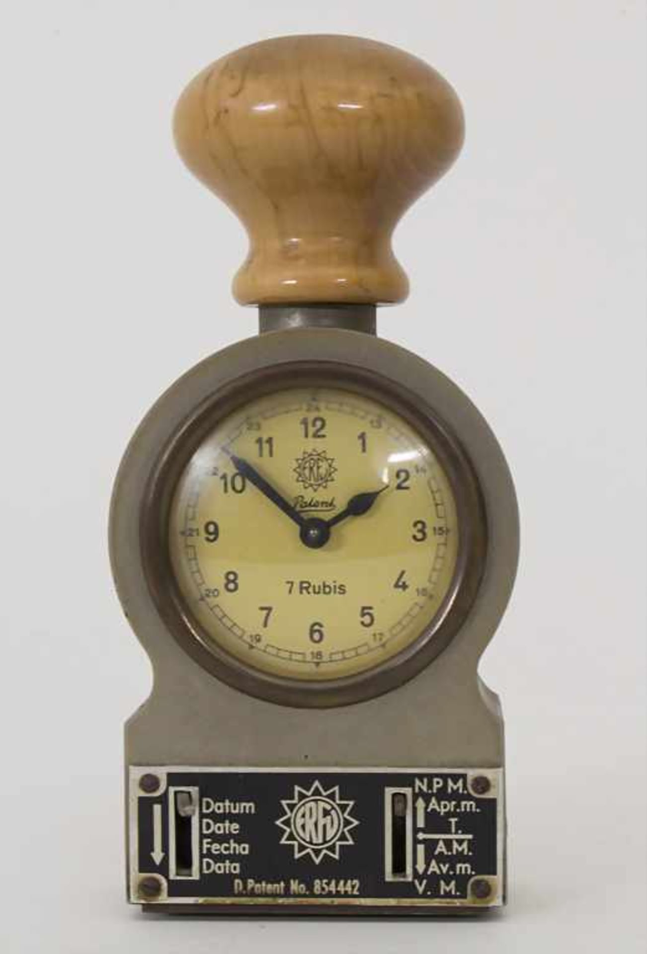 Konvolut Uhren / A set of watchesBestehend aus einer Stempeluhr Fa. ERFU mit Pat. Nr. 854442, ein TU - Image 2 of 7