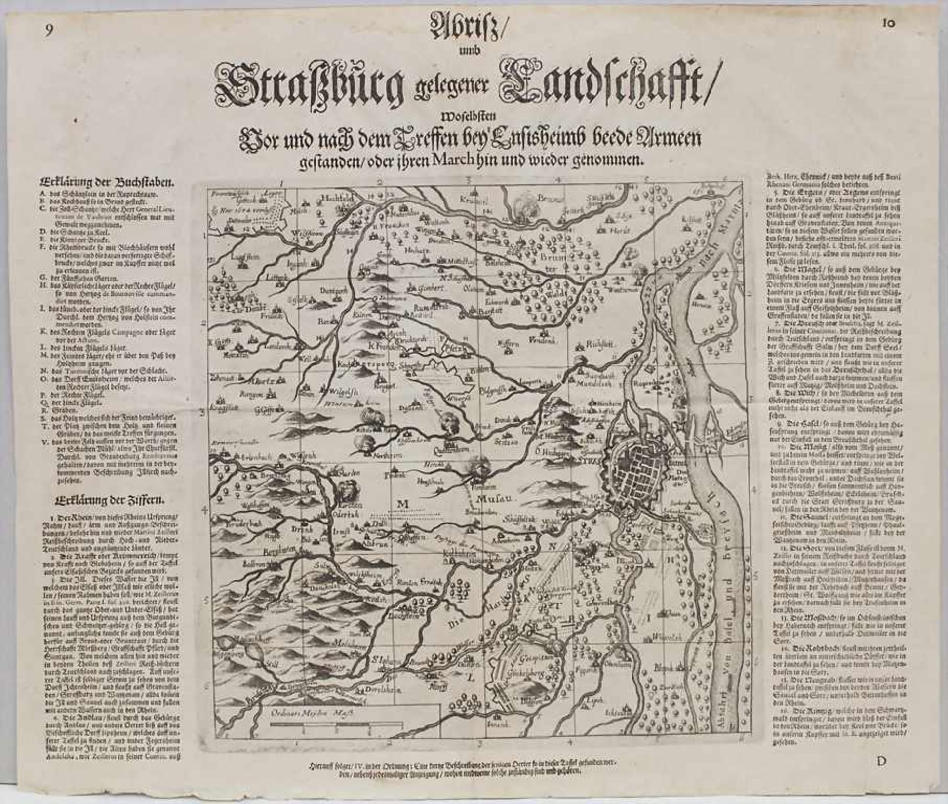 Historische Karte Straßburg und Umgebung / A historic map of StrasbourgTitel: 'Abriß umb Straßburg