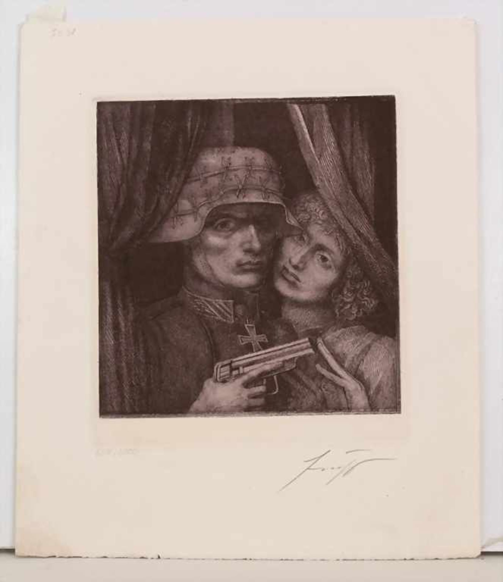 Ernst Fuchs (1930-2015), 'Soldat und sein Engel' / 'A soldier and his angel'Technik: Radierung auf - Bild 2 aus 4