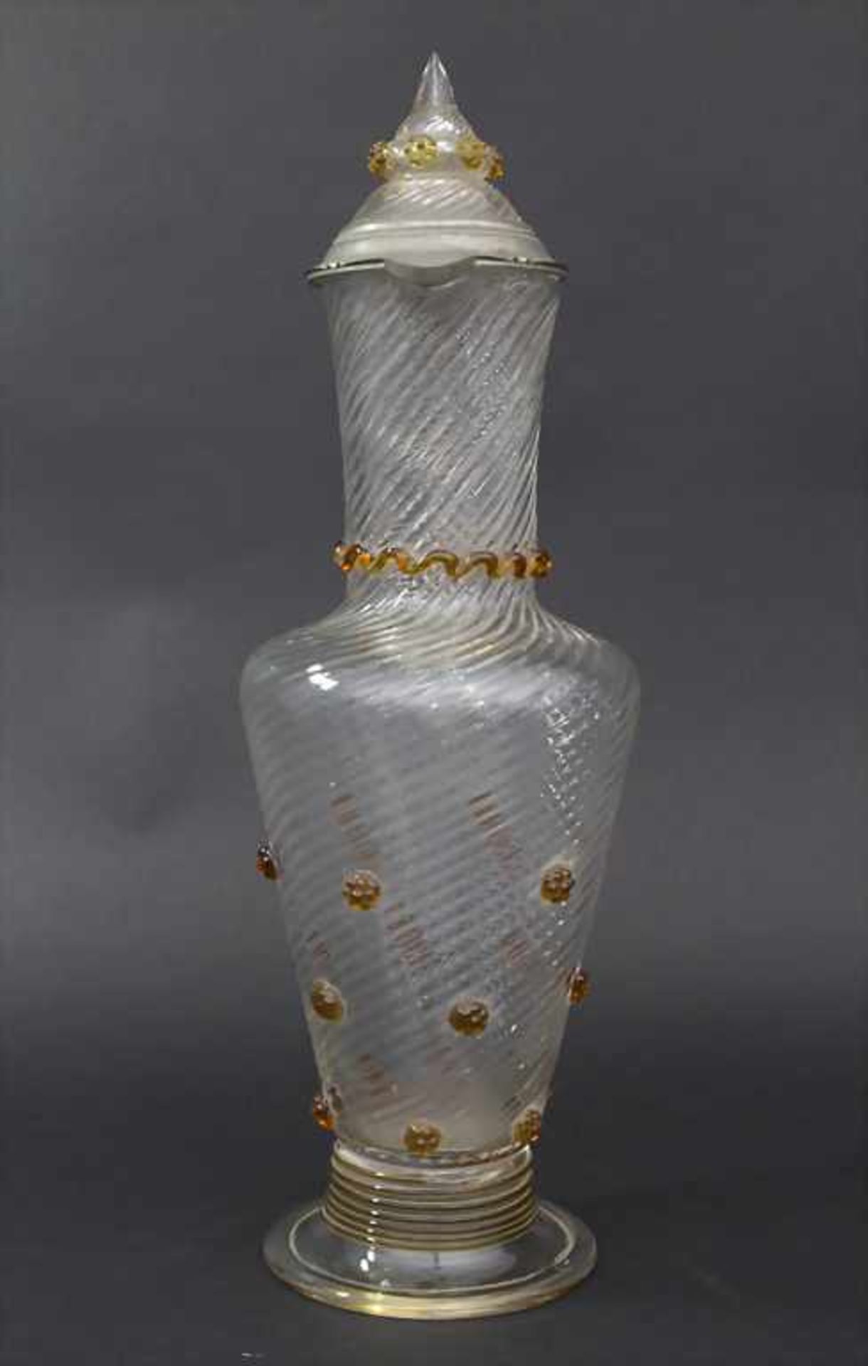 Weinkrug / A glass wine jug, deutsch, um 1870Material: Glas, in Form geblasen, braune - Image 4 of 7