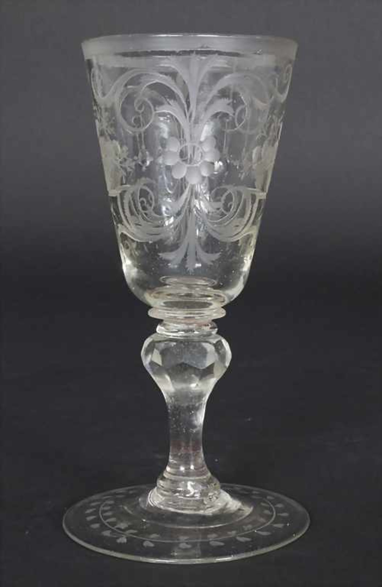 Barock Kelchglas / A Baroque glass goblet, Schlesien, um 1750Material: farbloses geschliffenes - Image 4 of 7