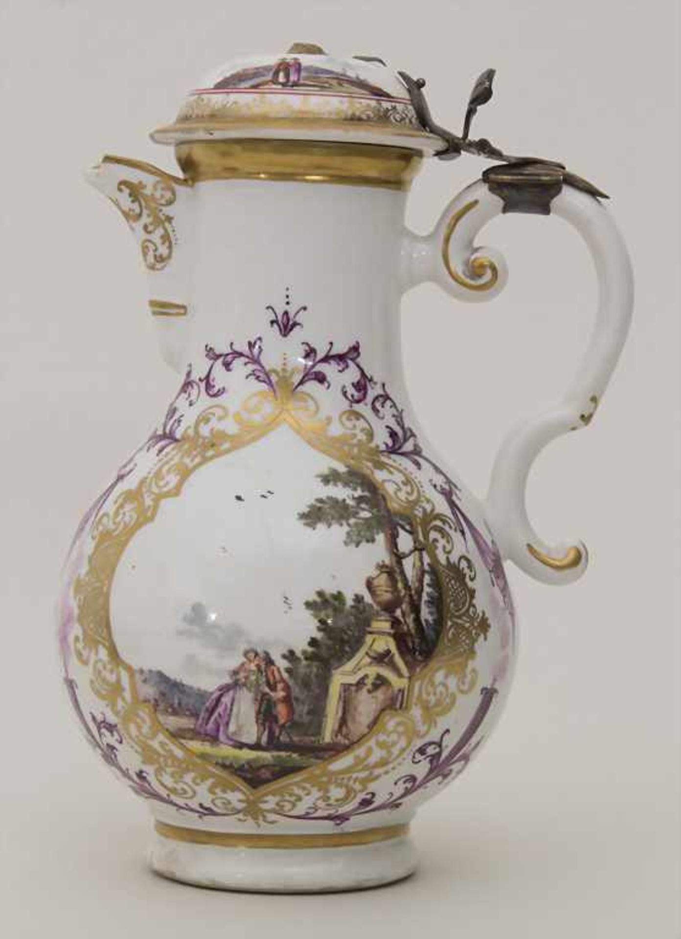 Kanne mit Kauffahrtei-Szenen / An early pot with harbour scenes, Meissen, Höroldt'sche Periode, um