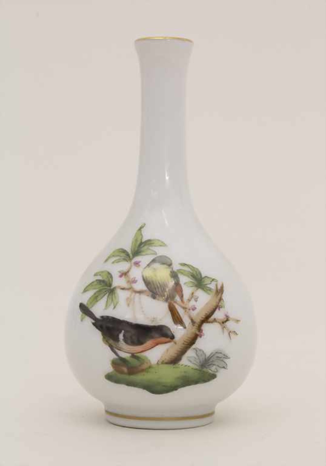 Miniatur Vase Rothschild / A miniature vase with birds, Herend, Mitte 20. Jh.Material: Porzellan,