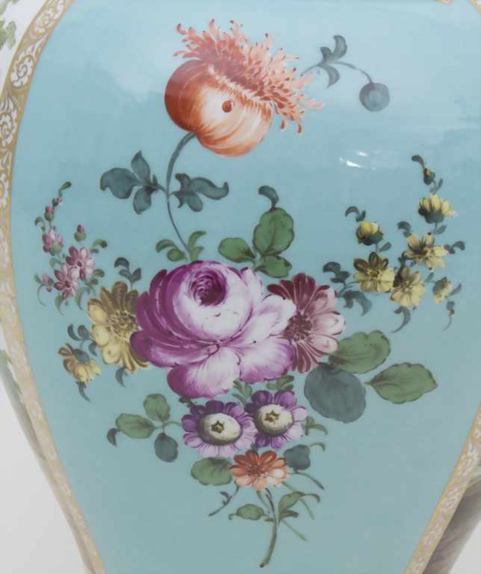 Große Deckelvase mit Vierfelderdekor / A vase with 4 field patterns, im Stil von Helena Wolfsohn, - Bild 9 aus 15