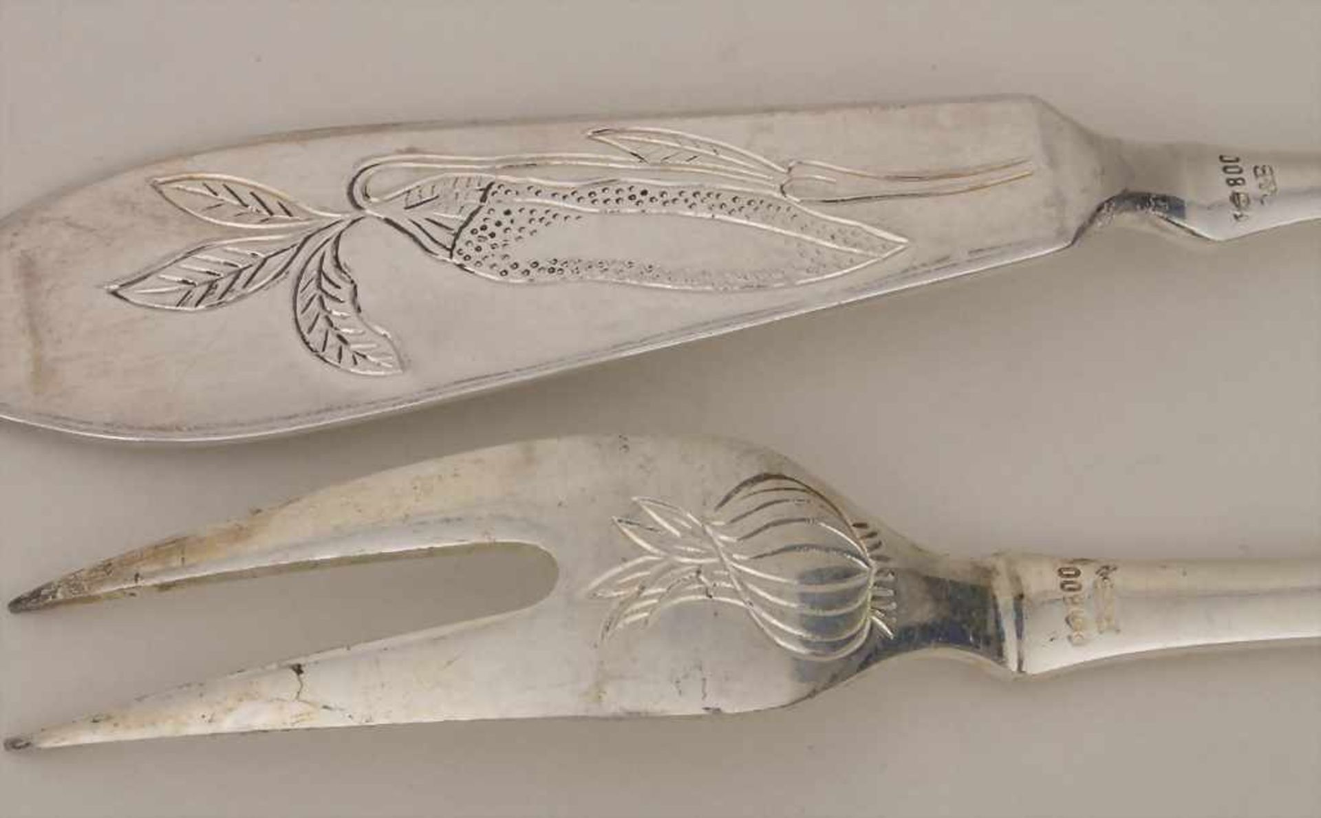 Zusatzteile / Additional silver cutlery, Robbe & Berking, Flensburg, 20. Jh.Set bestehend aus: 4 - Image 4 of 7