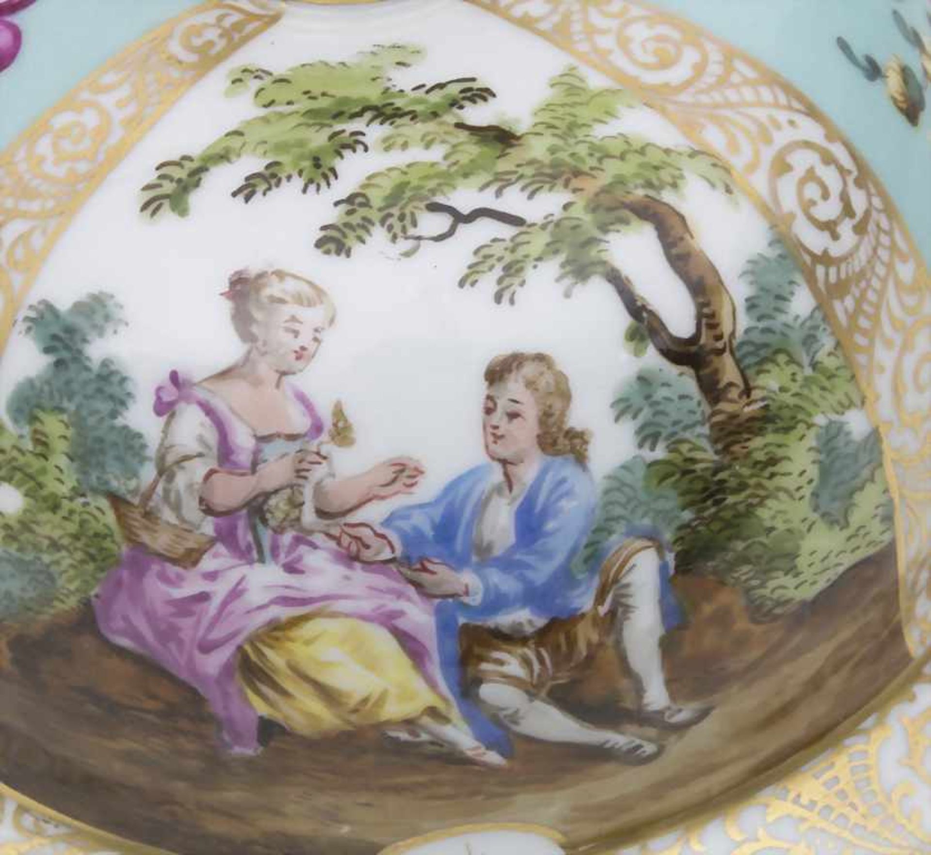 Große Deckelvase mit Vierfelderdekor / A vase with 4 field patterns, im Stil von Helena Wolfsohn, - Bild 3 aus 15
