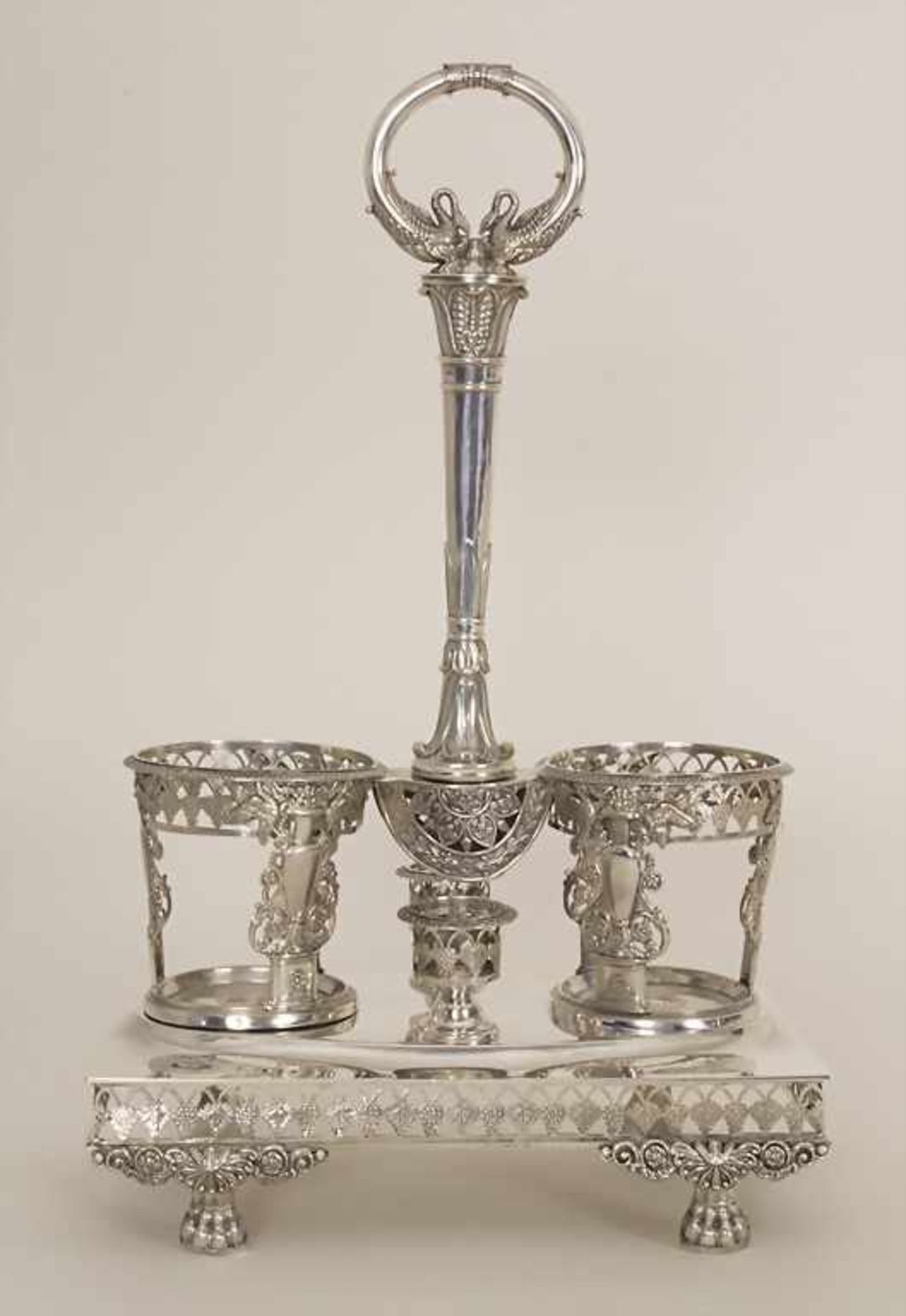 Empire Flaschenhalter / An Empire silver Menage, Jean Pierre Bibron, Paris, um 1820Material: - Image 4 of 11