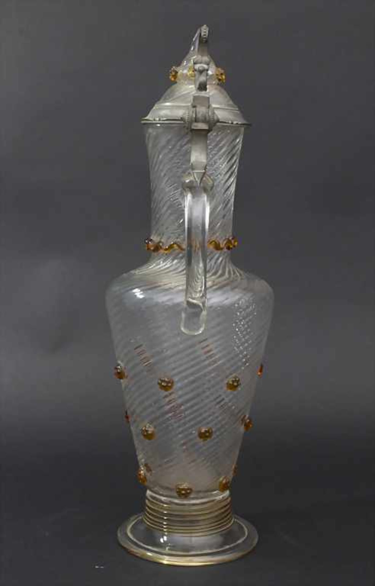 Weinkrug / A glass wine jug, deutsch, um 1870Material: Glas, in Form geblasen, braune - Image 2 of 7