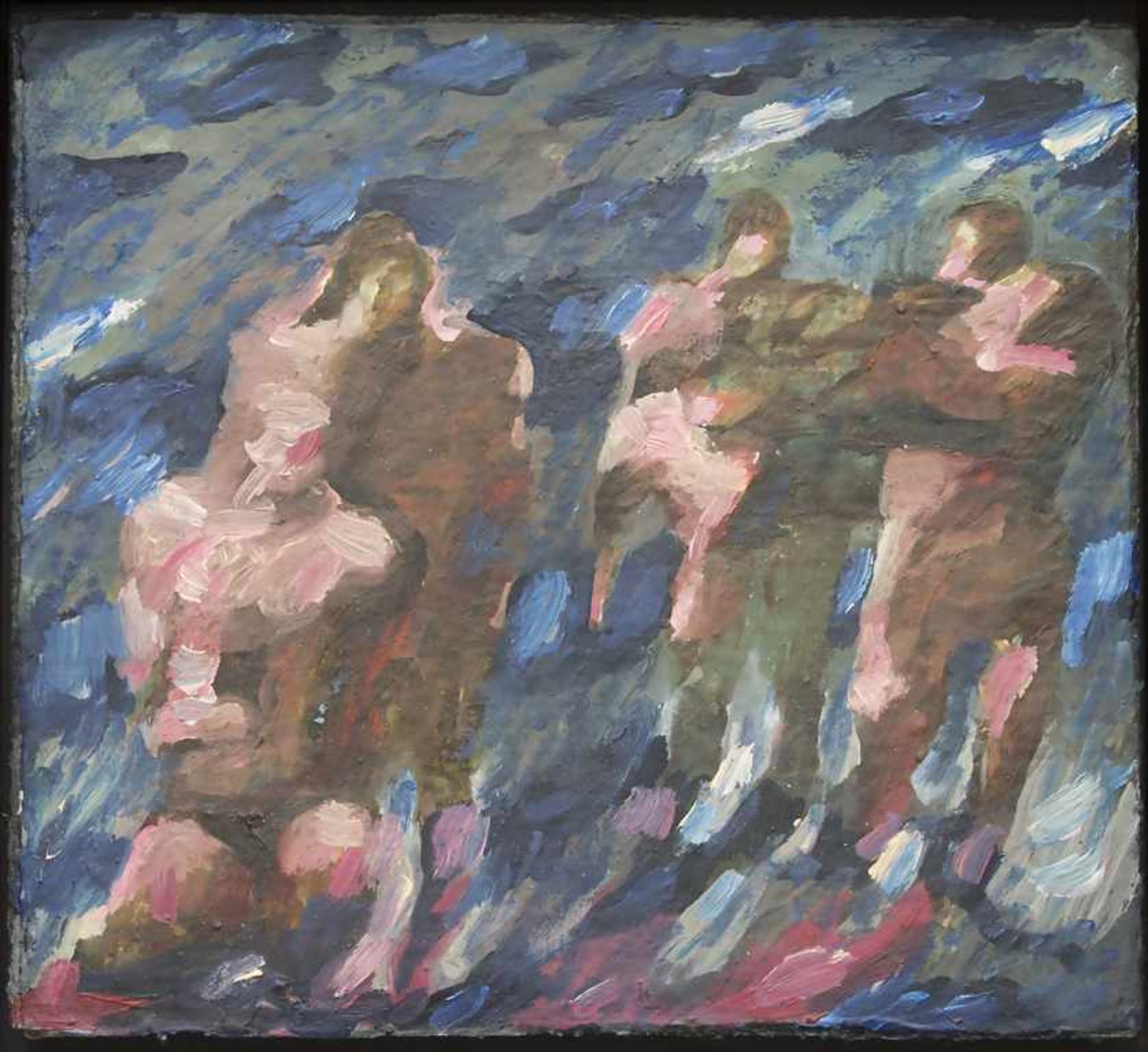 Klaus Arnold (1928-2009), 'Figuren am Meer' / 'Figures by the sea'Technik: Öl auf Karton, gerahmt.