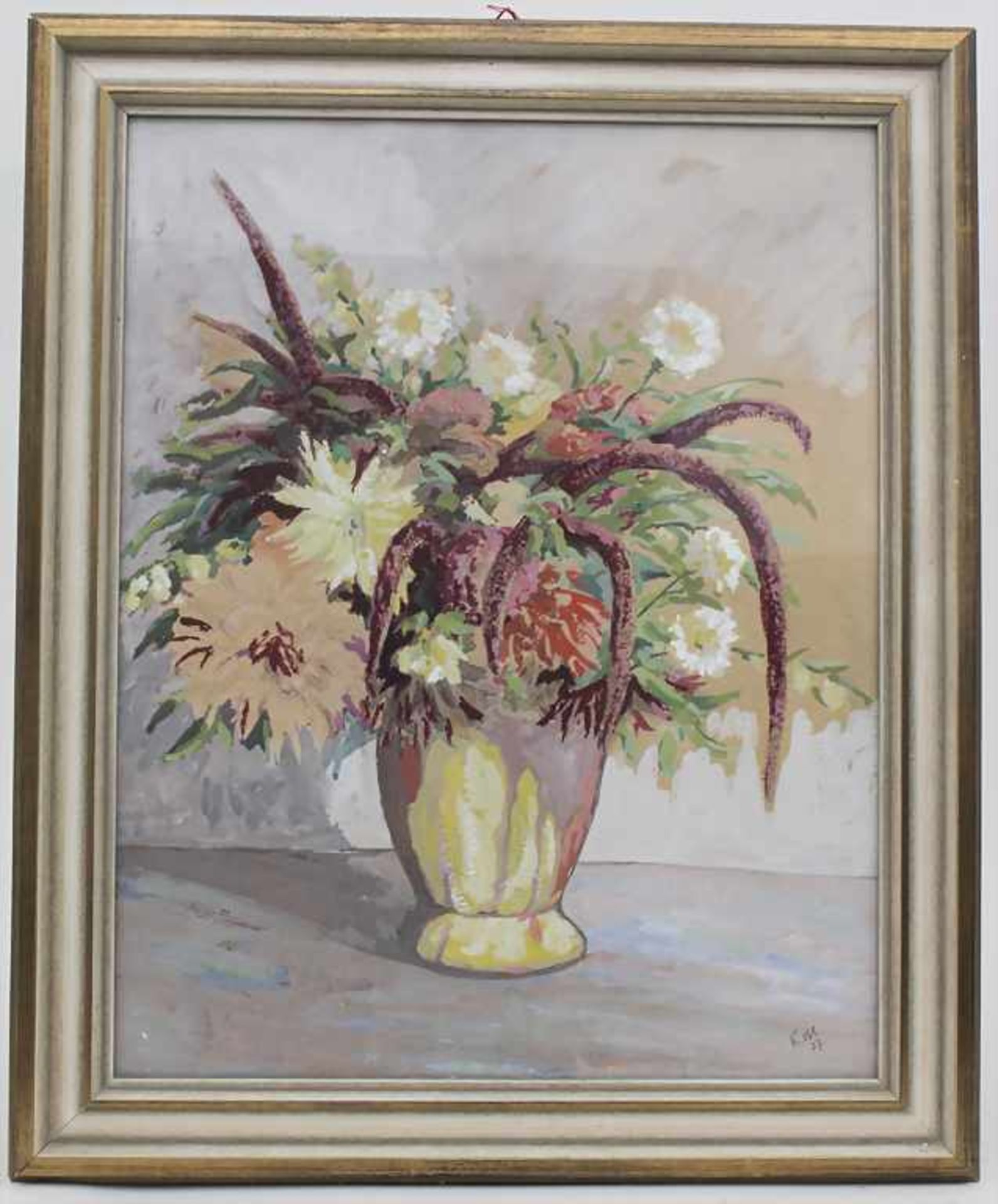 Karl Abt (1899-1985), 'Blumenstrauß in Vase' / 'A flower bouquet'Technik: Gouache auf Papier, - Image 2 of 5