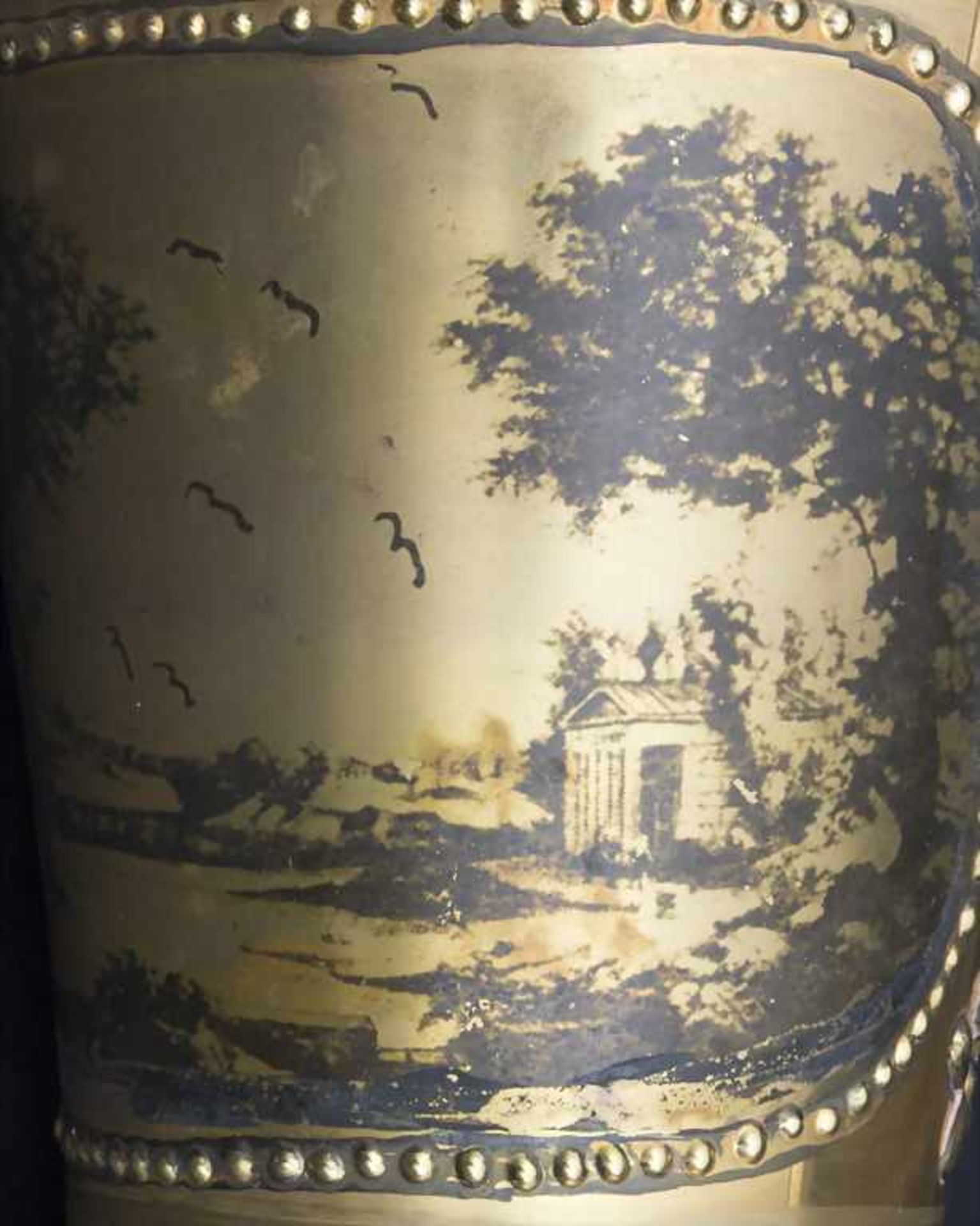 Ansichtenbecher / A glass beaker with landscape, deutsch, 18. Jh.Material: dickwandiges blaues - Image 7 of 9