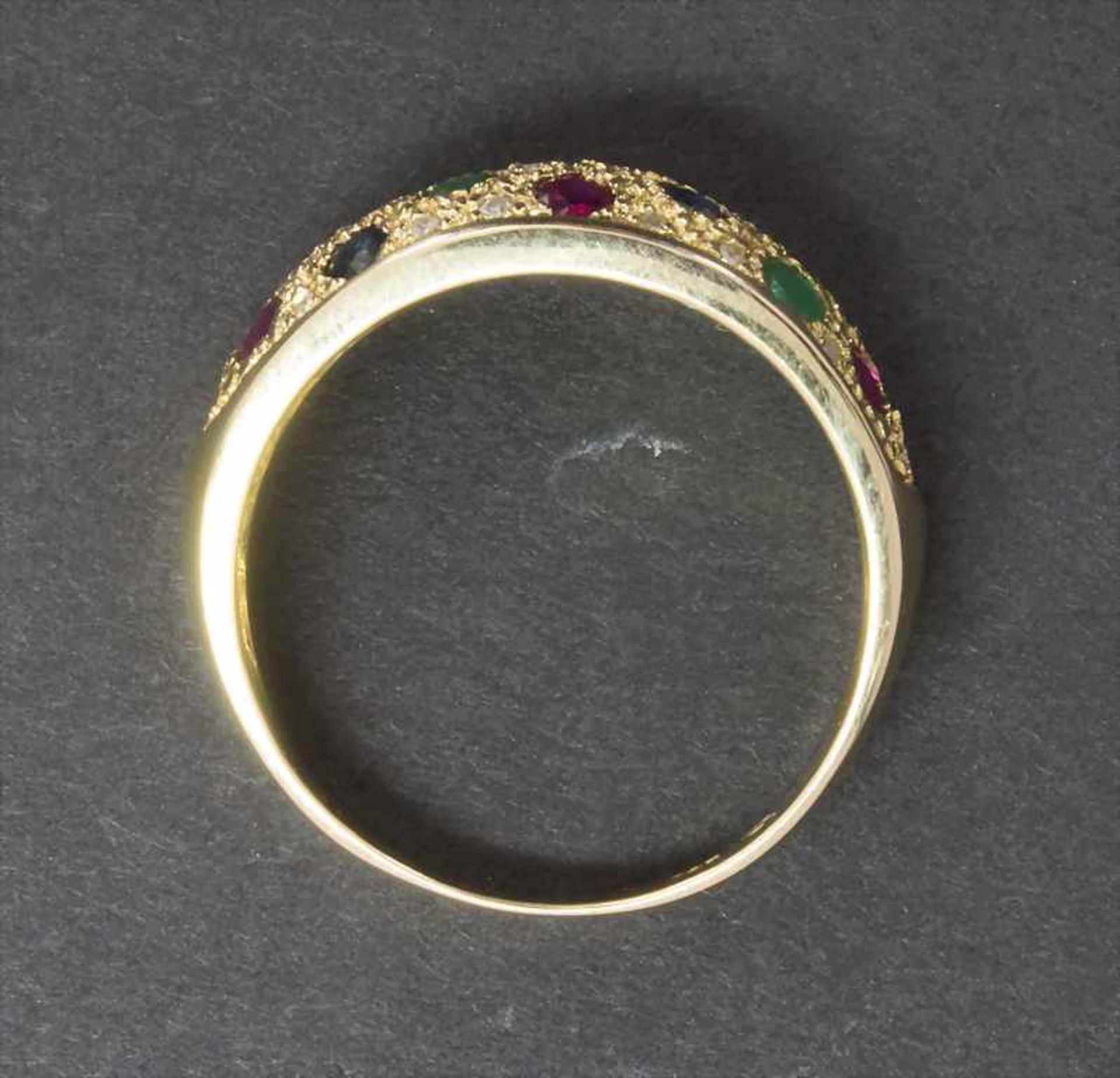 Damenring mit Diamanten Edelsteinen / A ladies ring with diamonds and gemstonesMaterial: Gelbgold - Image 2 of 3