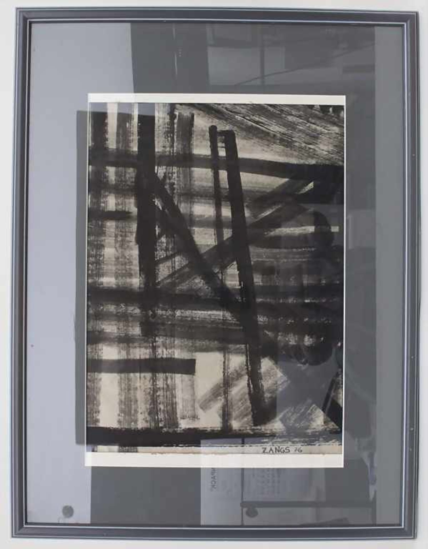 Herbert Zangs ( 1924-2003 ), Krefeld, geometrische Komposition, 1976Material: schwarze - Image 2 of 4