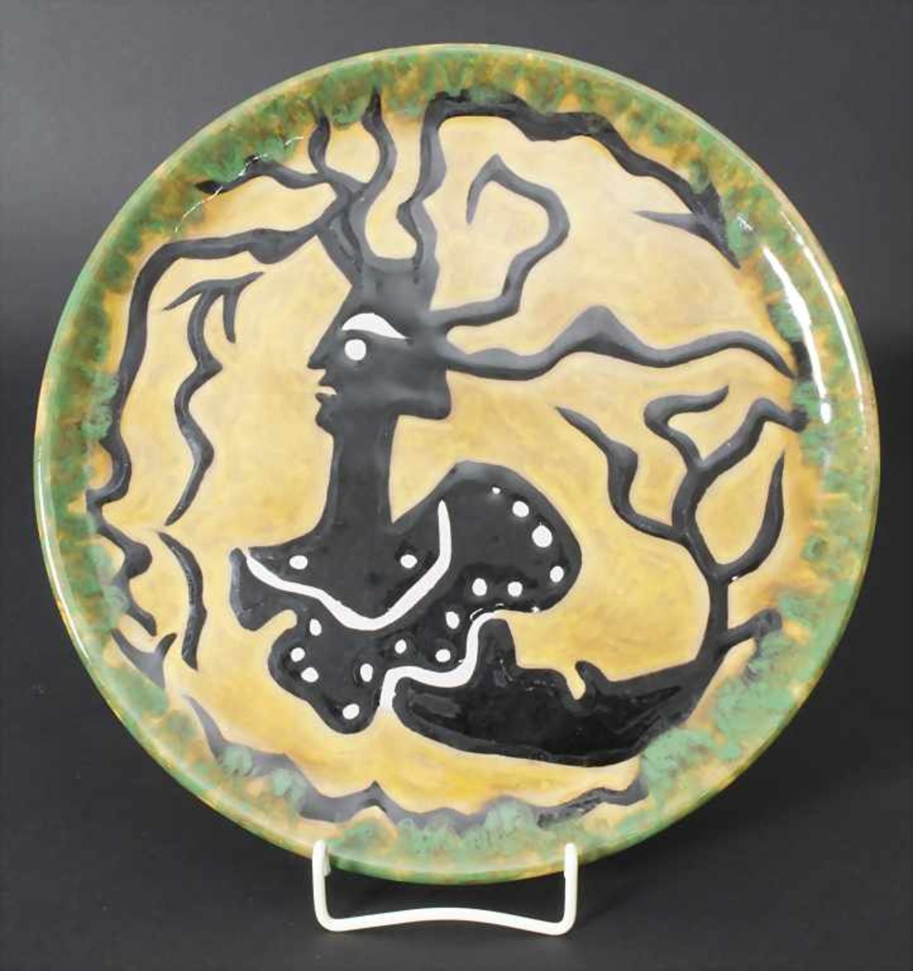 Keramik-Künstlerteller / An artist ceramic plate, Jean Lurcat (Bruyeres 1892-1966 St.-Paul-de-