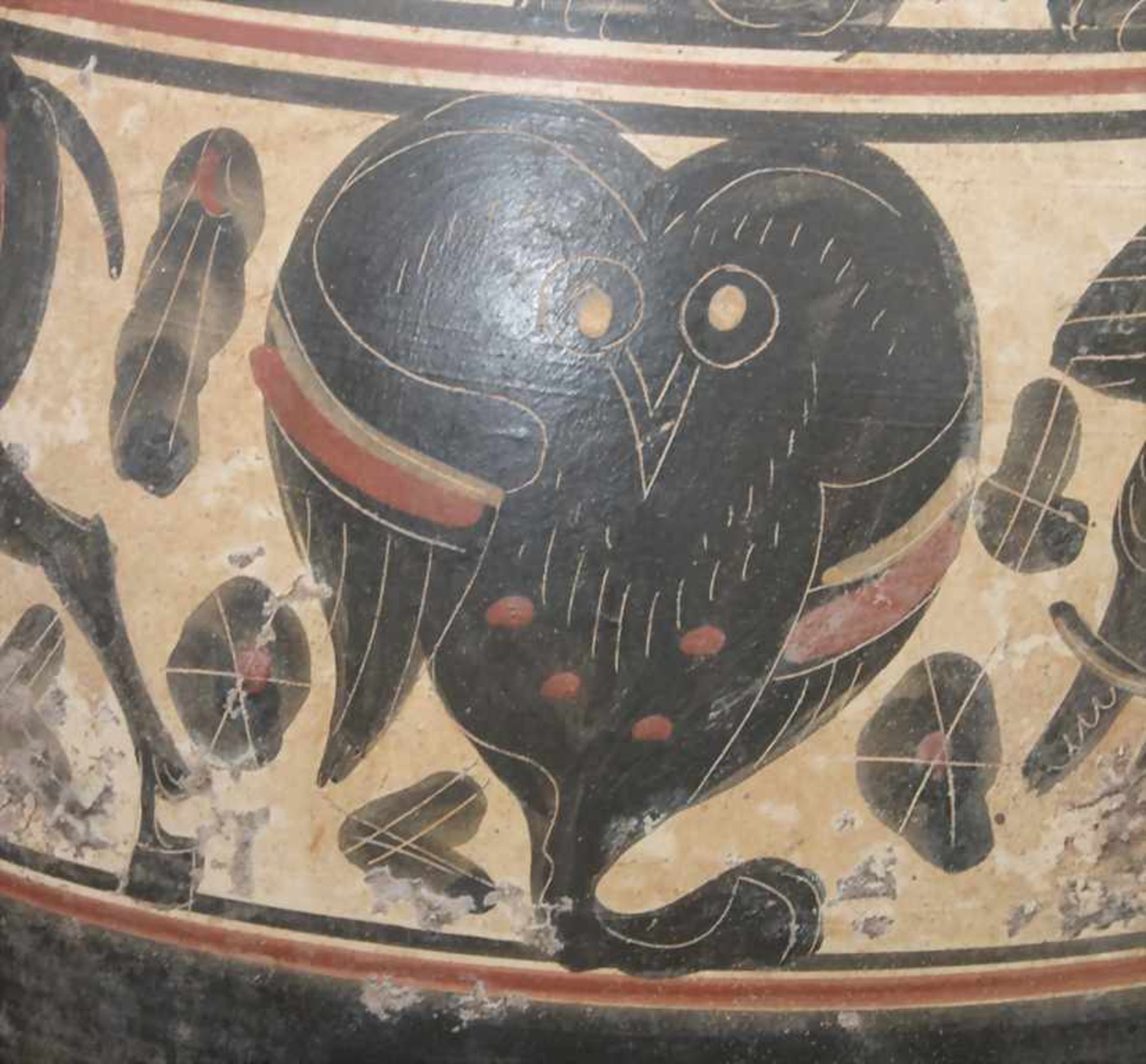 Vase, GriechenlandMaterial: Ton, rundum geritzt und polychrom bemalt,Marke/Signatur: keine,Höhe: - Image 3 of 11