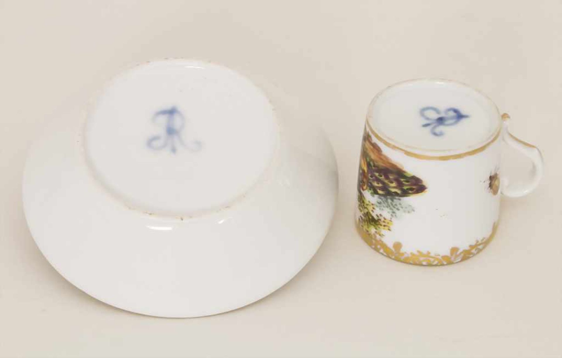 Miniatur Tasse und Untertasse / A miniature cup and saucer, Helena Wolfsohn, Dresden, Mitte 19. Jh. - Bild 2 aus 8