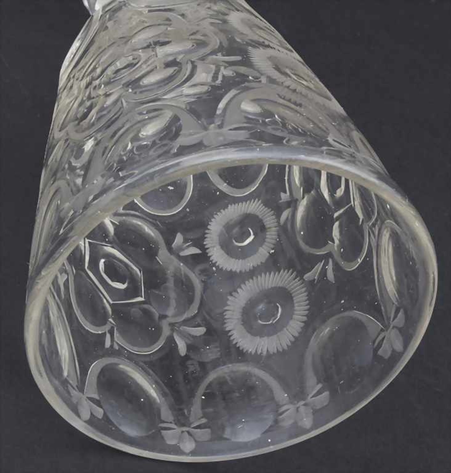 Seltener Schraubpokal / A rare glass chalice, Schlesien, 18. Jh.Material: farbloses Glas, - Image 3 of 6