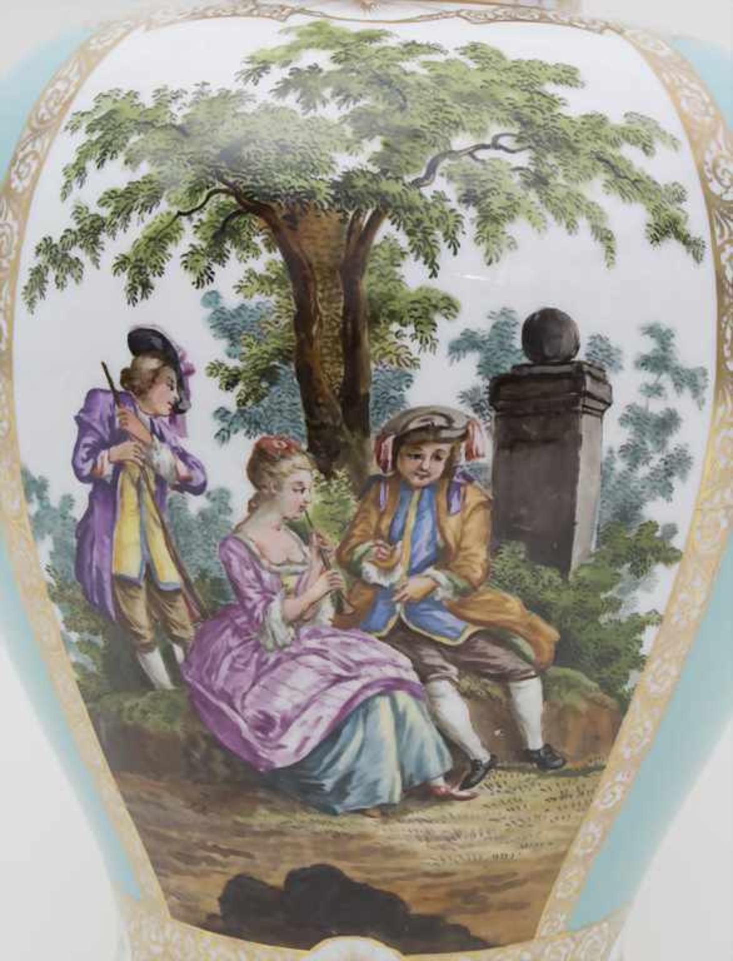 Große Deckelvase mit Vierfelderdekor / A vase with 4 field patterns, im Stil von Helena Wolfsohn, - Bild 2 aus 15