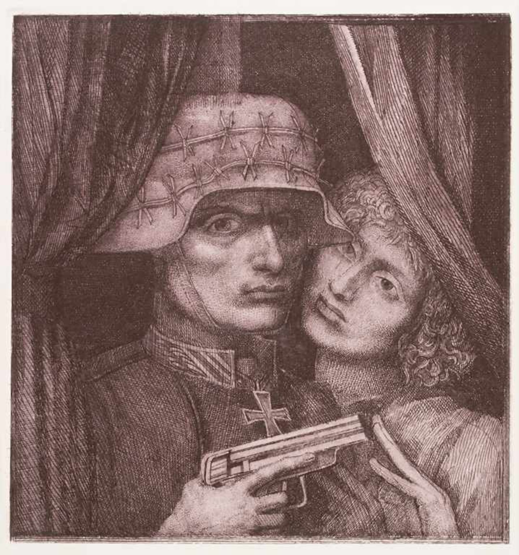 Ernst Fuchs (1930-2015), 'Soldat und sein Engel' / 'A soldier and his angel'Technik: Radierung auf