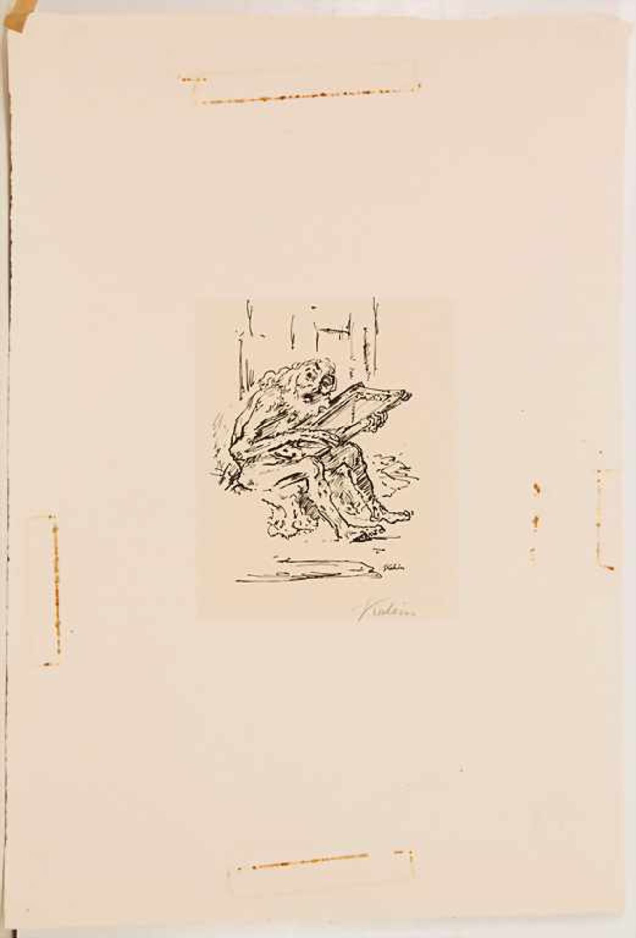 Alfred Kubin (1877-1959), 'Bärtiger mit Zither' / 'A bearded man playing a zither'Technik: - Bild 2 aus 4