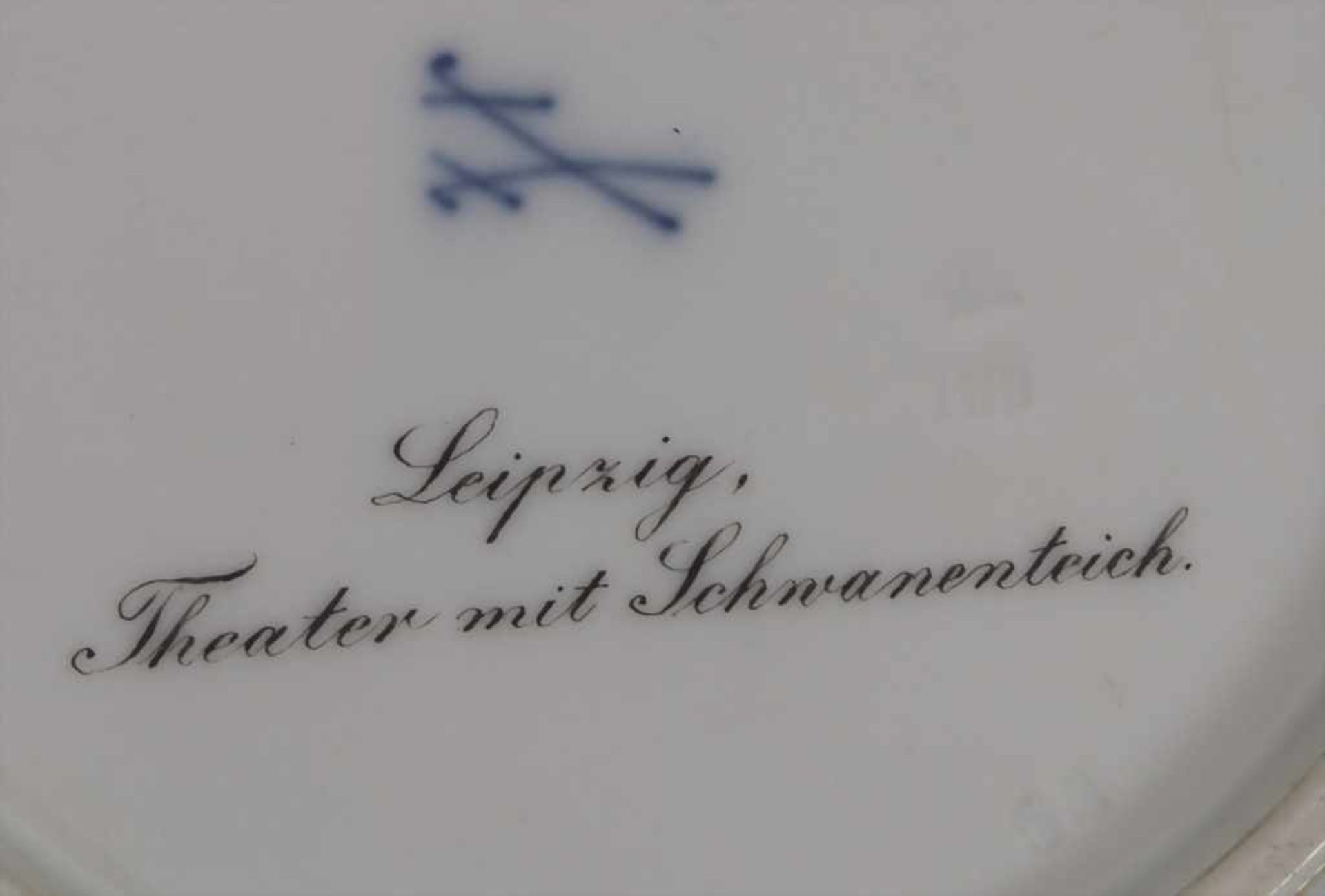 Ansichtenteller / A plate, Meissen, 19. Jh.Material: Porzellan, bemalt u. glasiert, Rand - Bild 5 aus 5