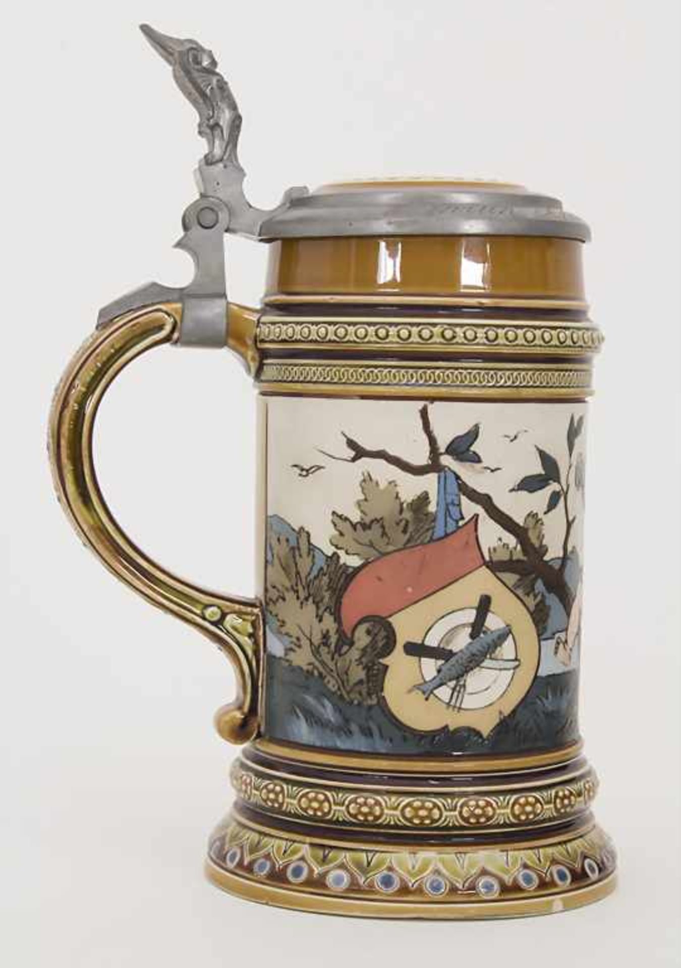 Bierkrug 0,5 L / A stoneware beer mug, Mettlach, Entwurf Christian Warth, um 1894Material: - Bild 4 aus 8