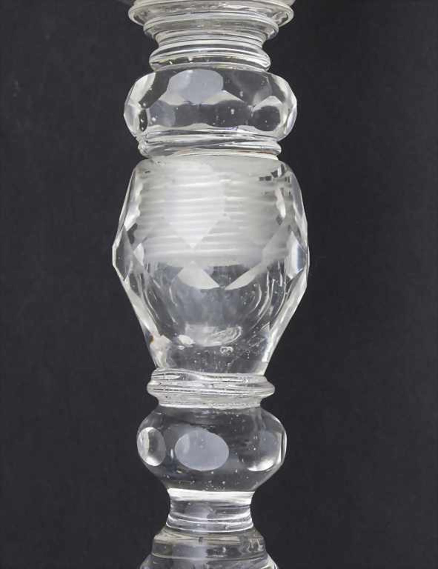 Seltener Schraubpokal / A rare glass chalice, Schlesien, 18. Jh.Material: farbloses Glas, - Image 5 of 6